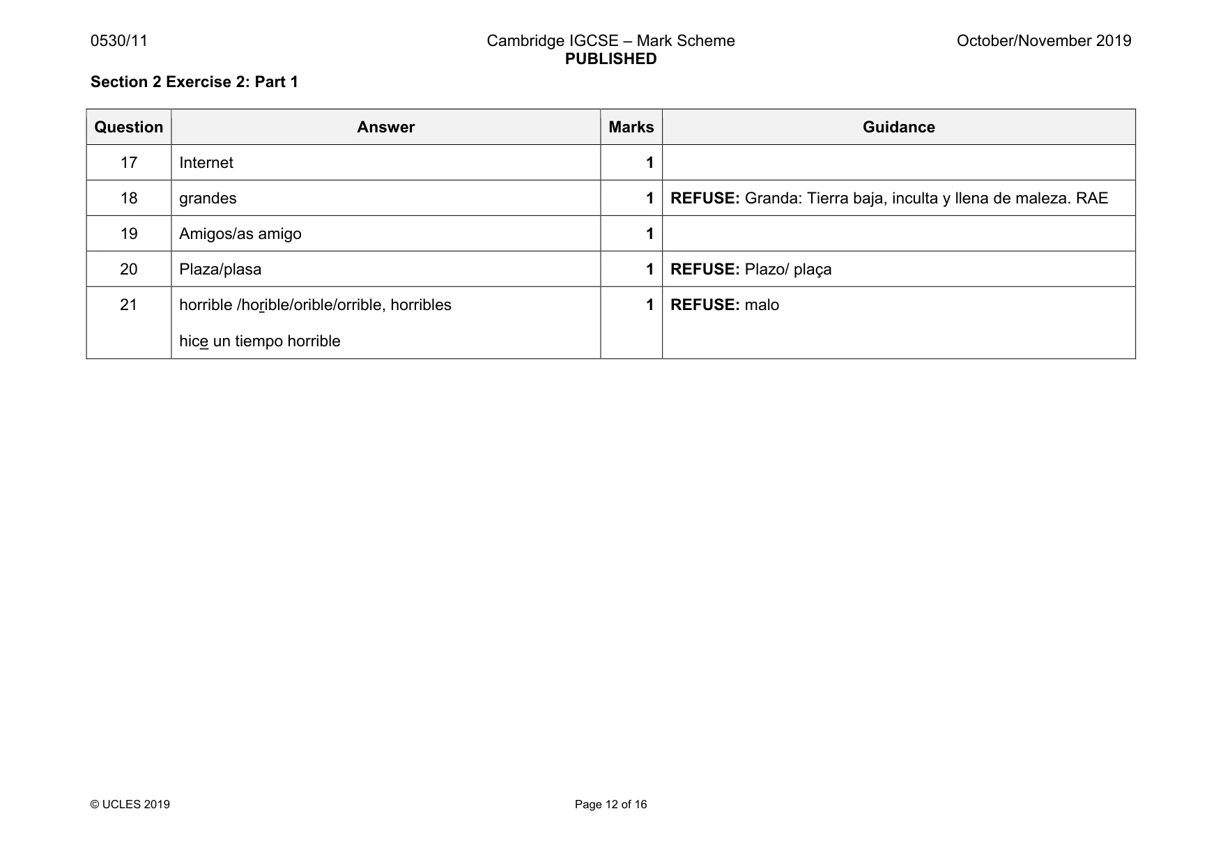 Mark scheme, page 12 of 16