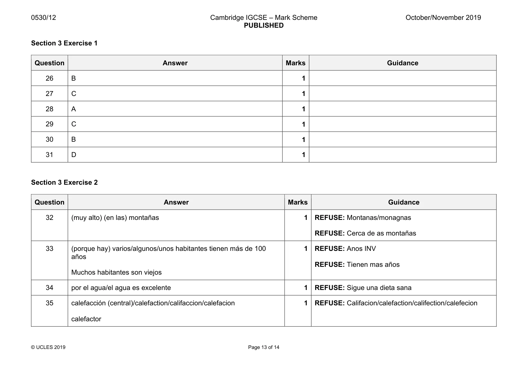 Mark scheme, page 13 of 14