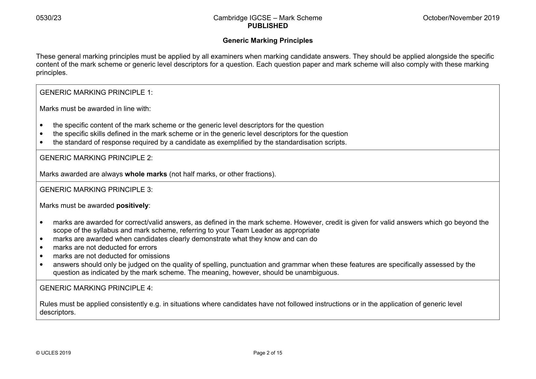 Mark scheme, page 2 of 15