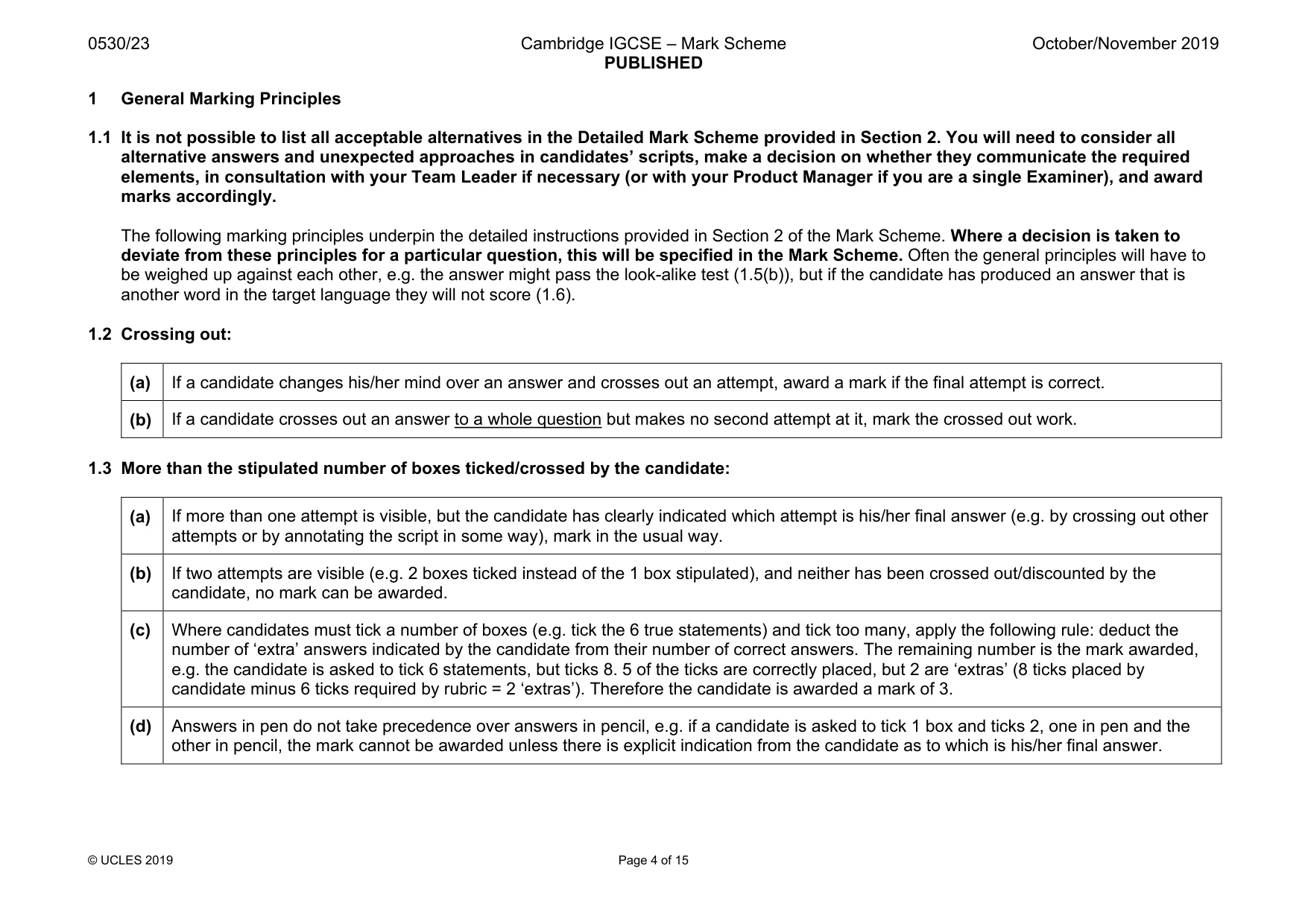 Mark scheme, page 4 of 15