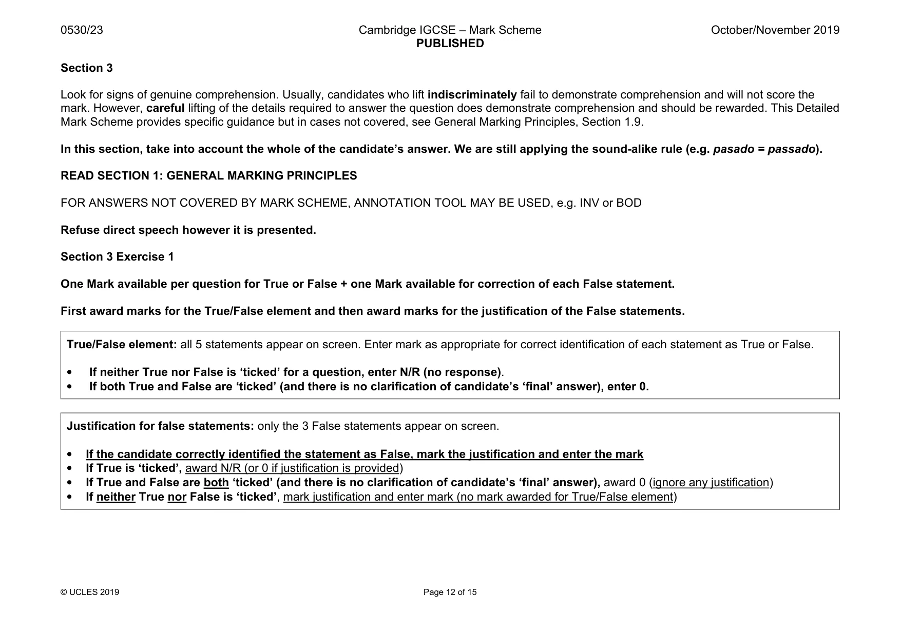 Mark scheme, page 12 of 15