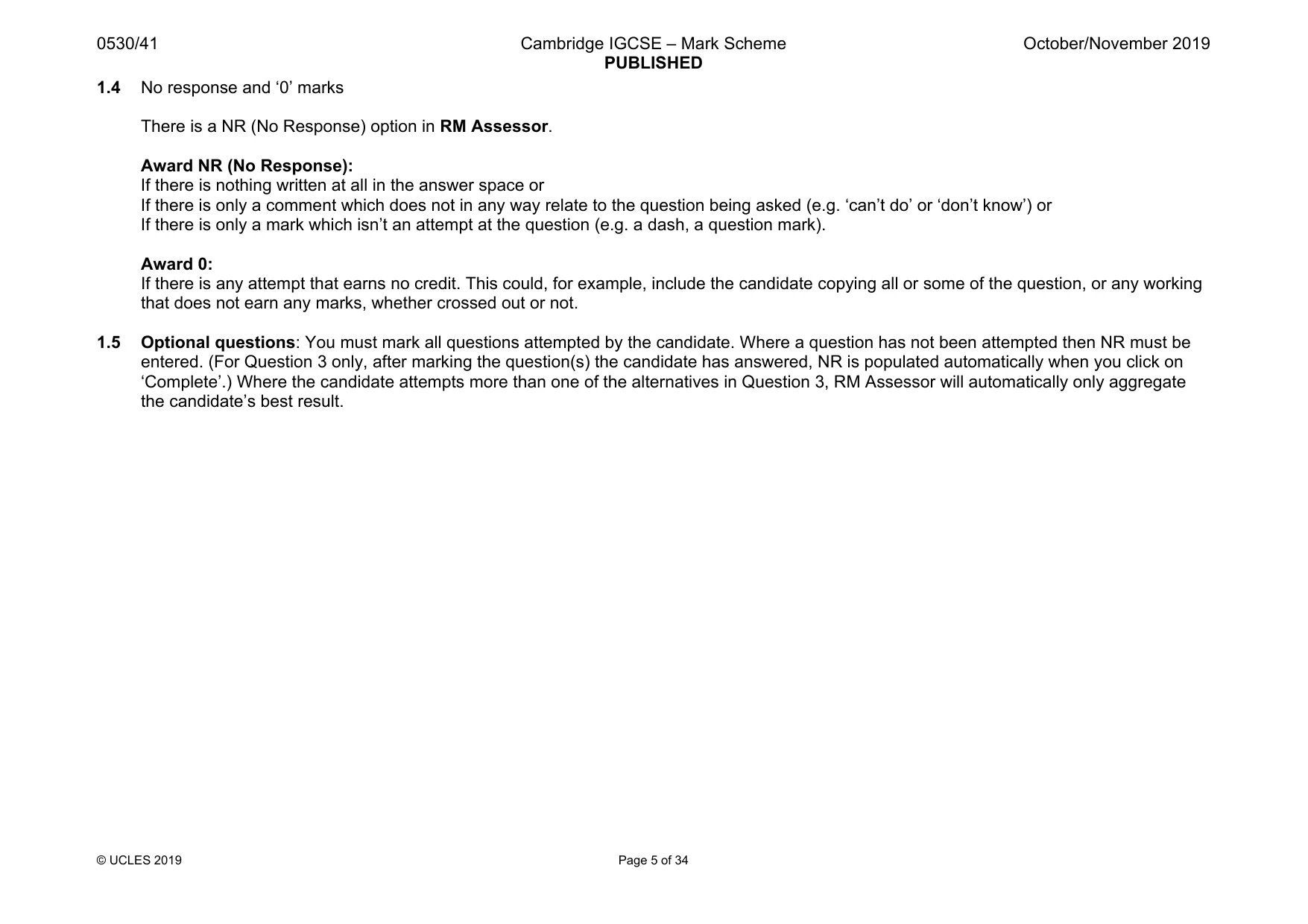 Mark scheme, page 5 of 34