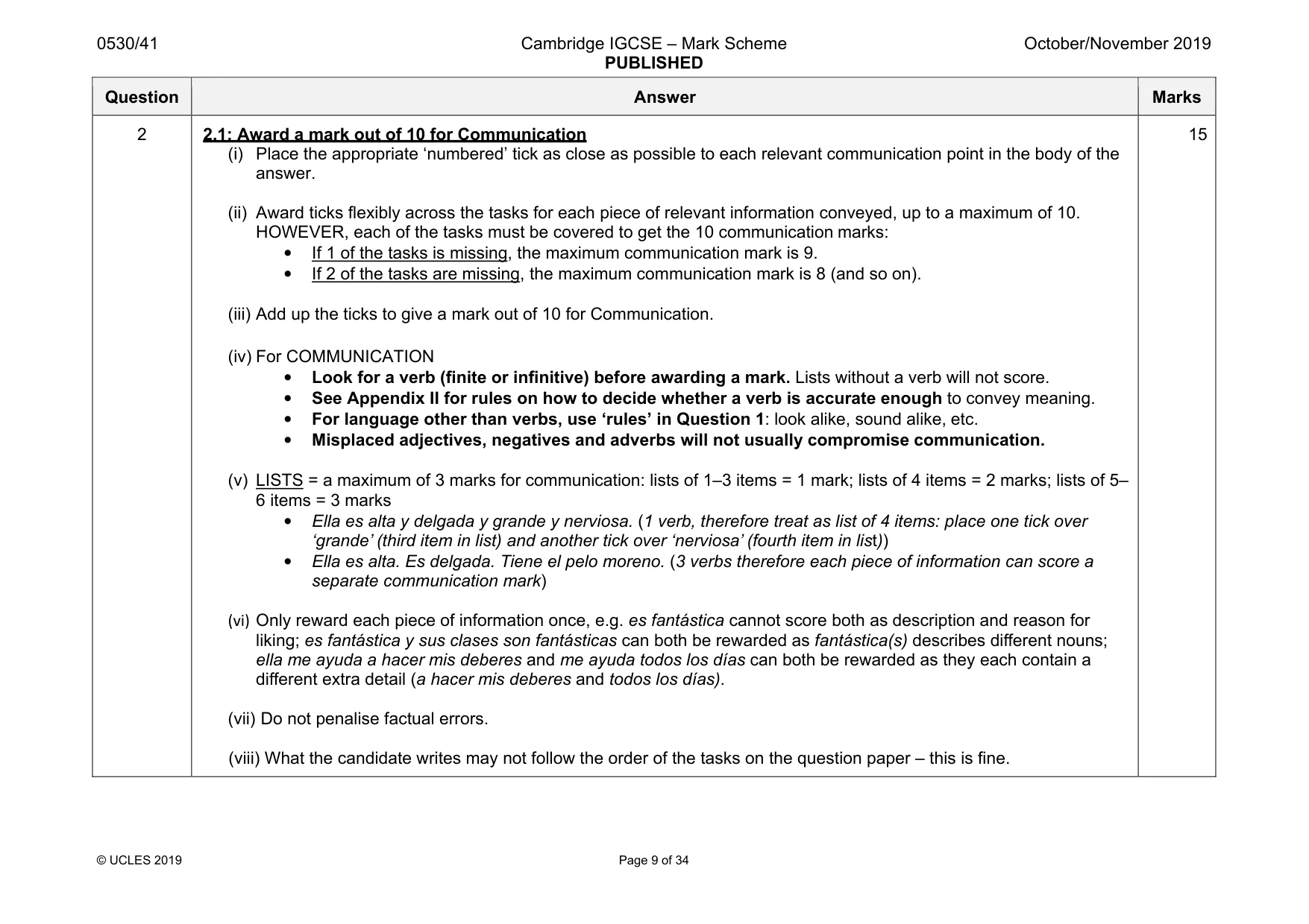 Mark scheme, page 9 of 34