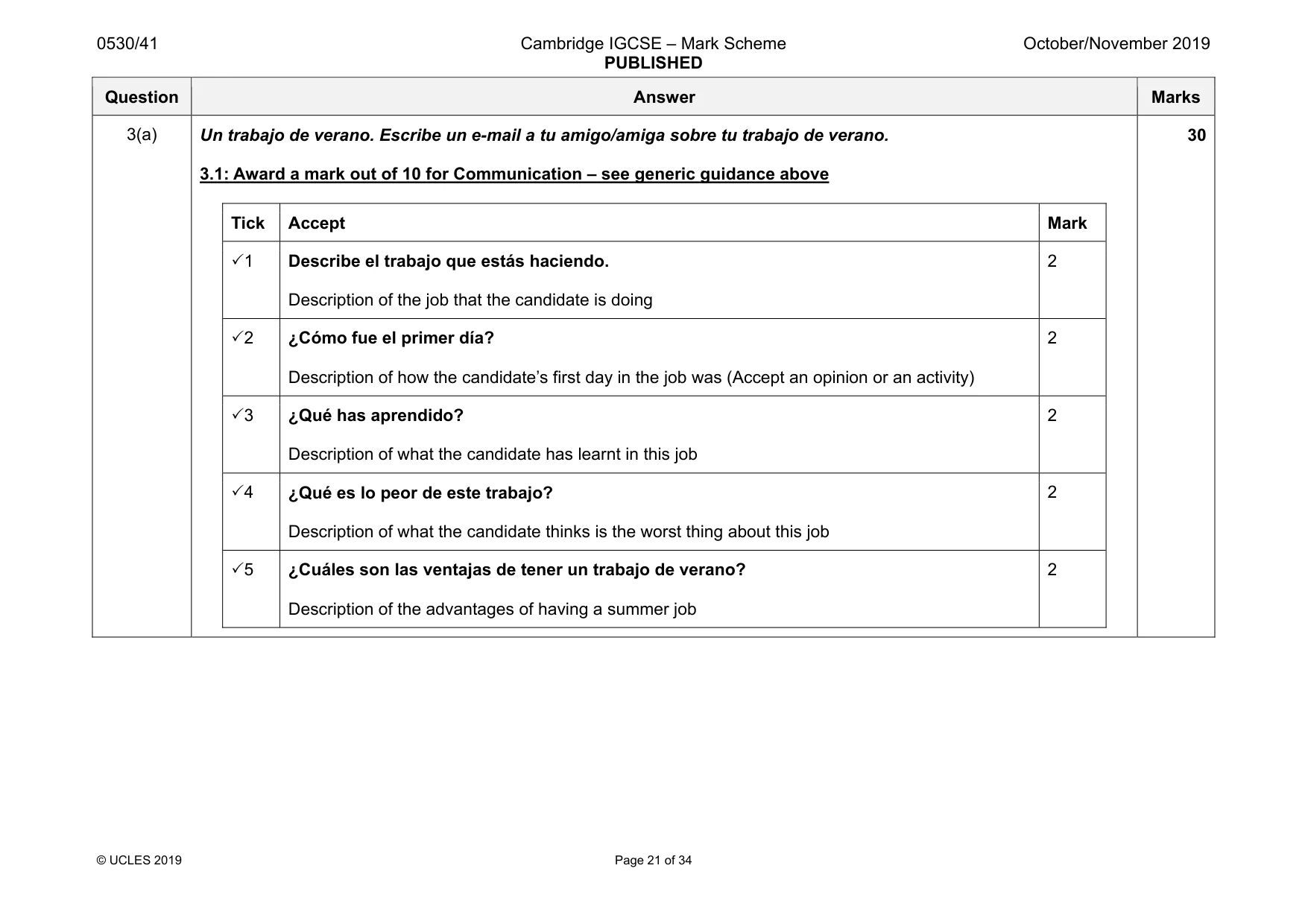 Mark scheme, page 21 of 34