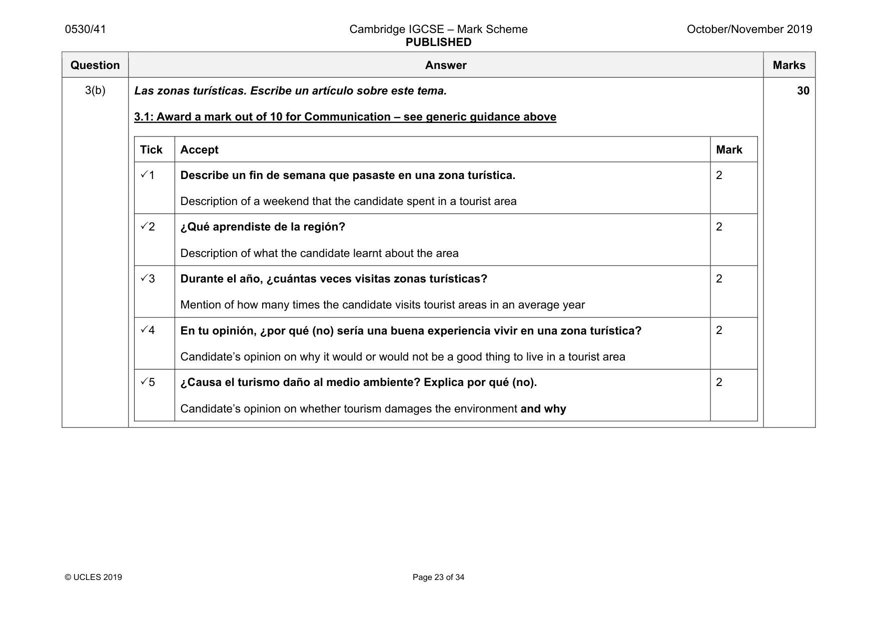 Mark scheme, page 23 of 34
