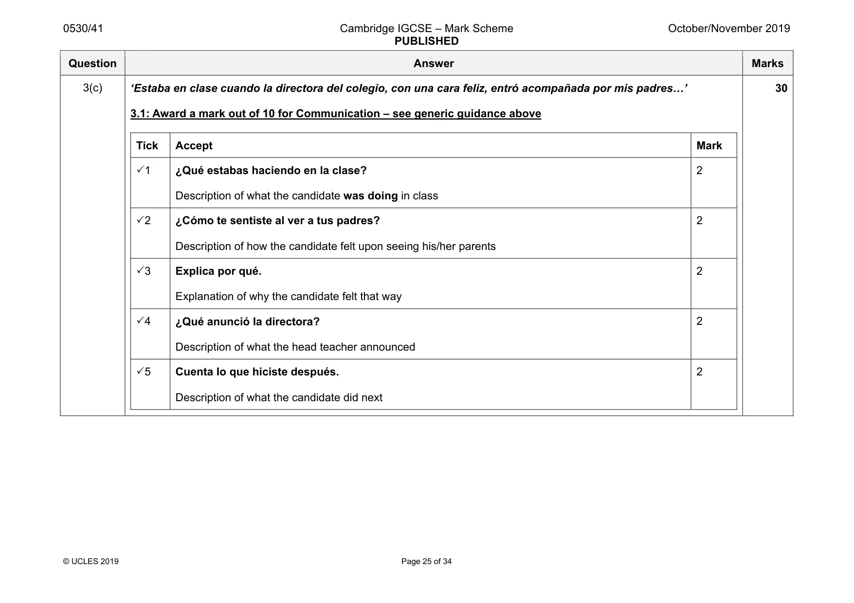 Mark scheme, page 25 of 34