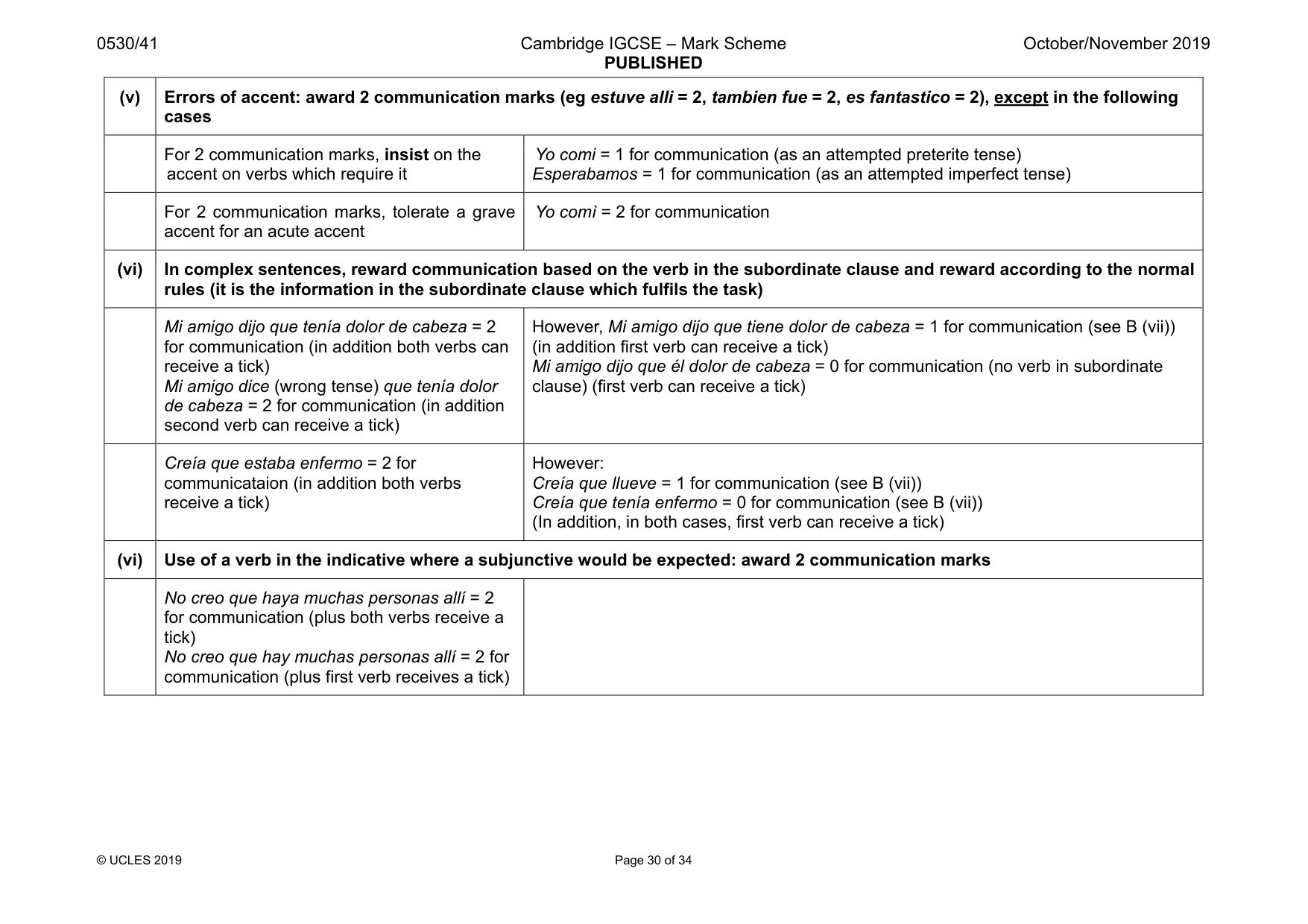 Mark scheme, page 30 of 34