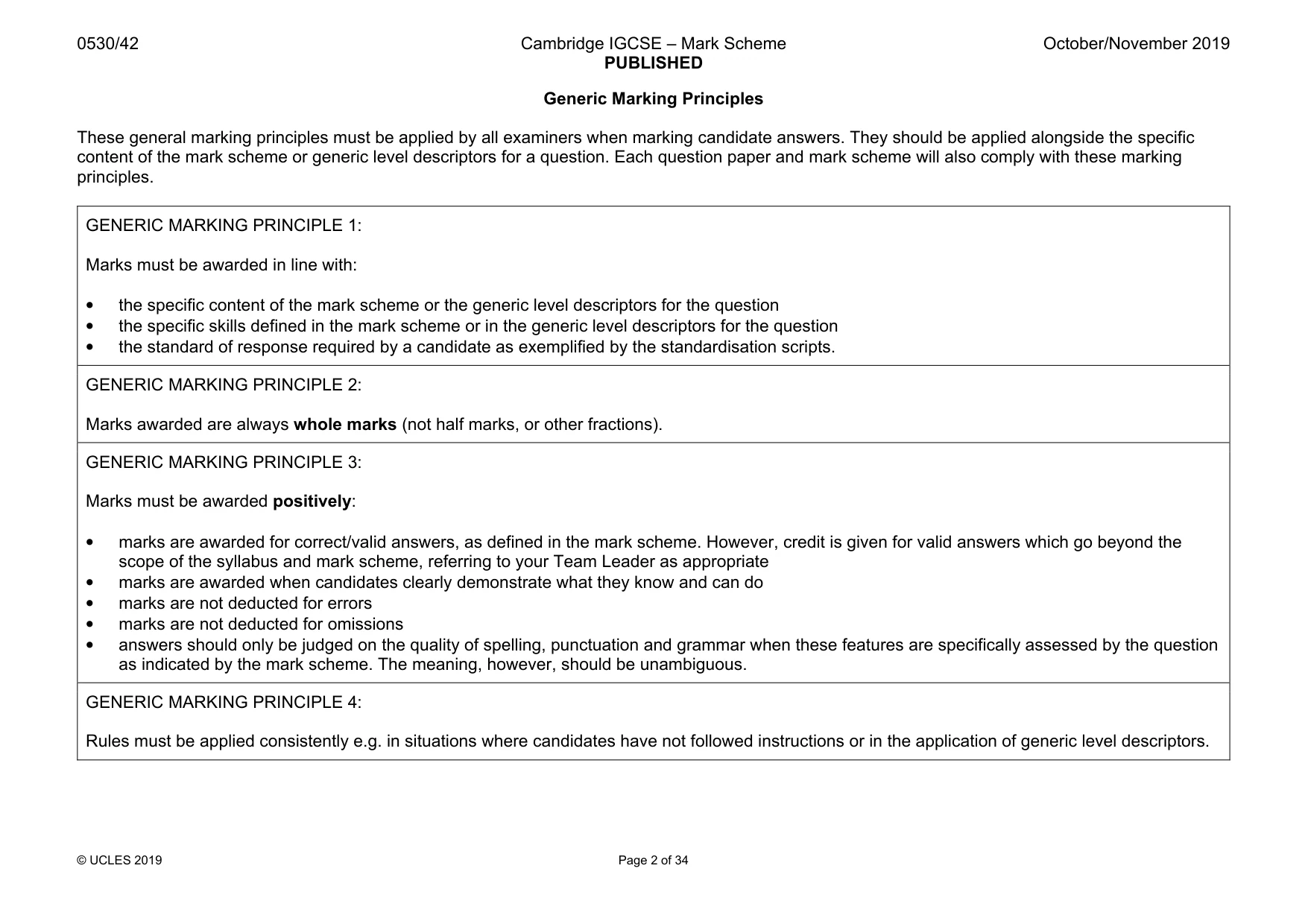 Mark scheme, page 2 of 34