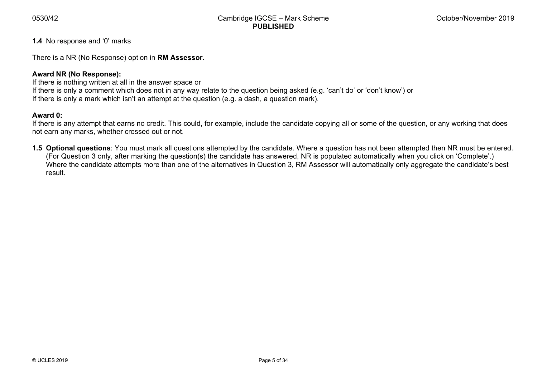 Mark scheme, page 5 of 34