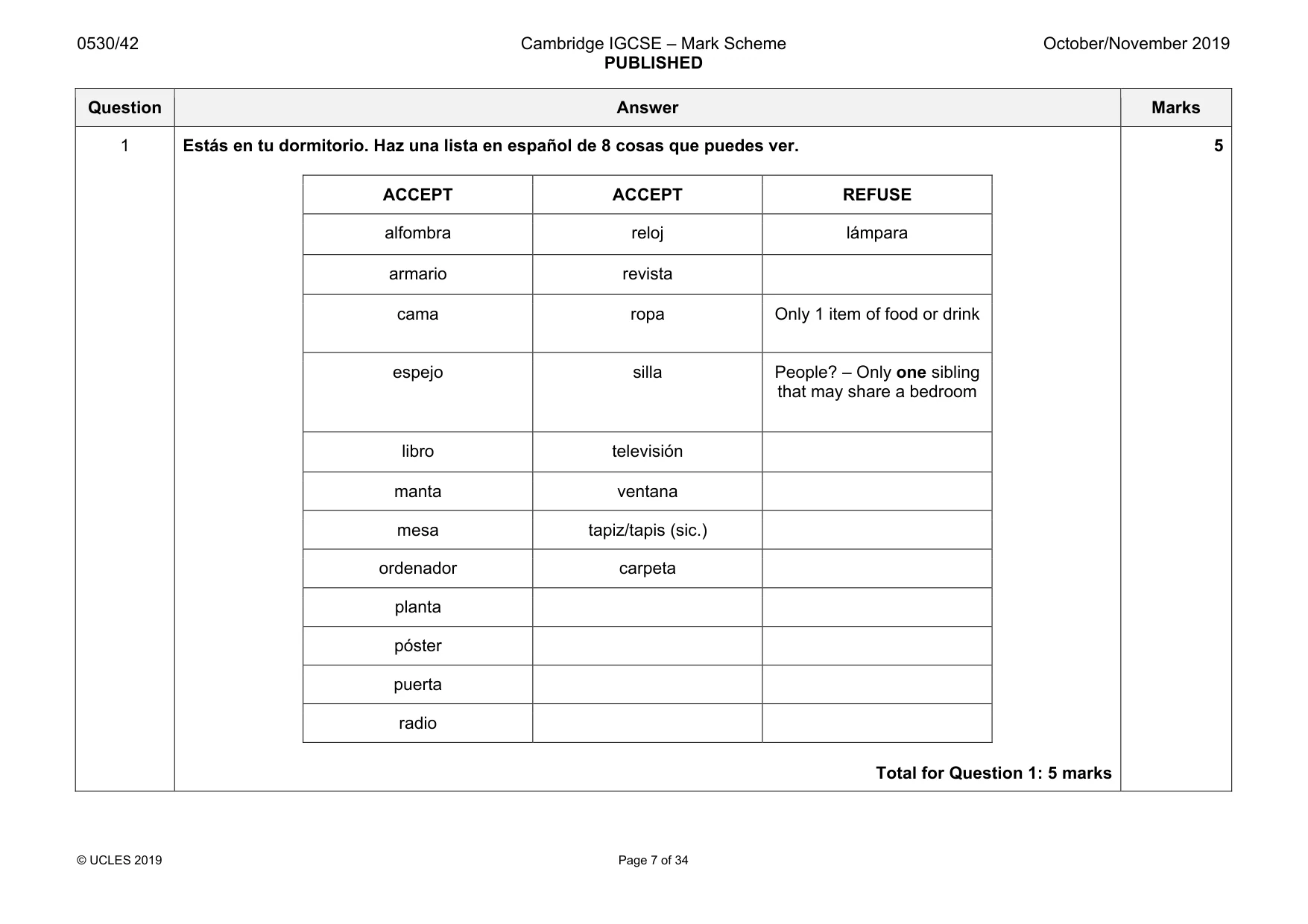 Mark scheme, page 7 of 34