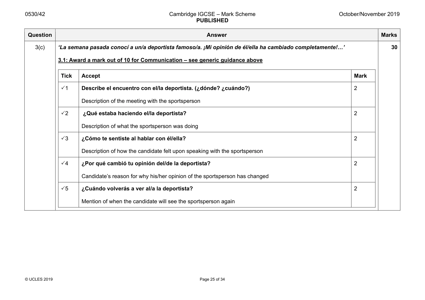 Mark scheme, page 25 of 34