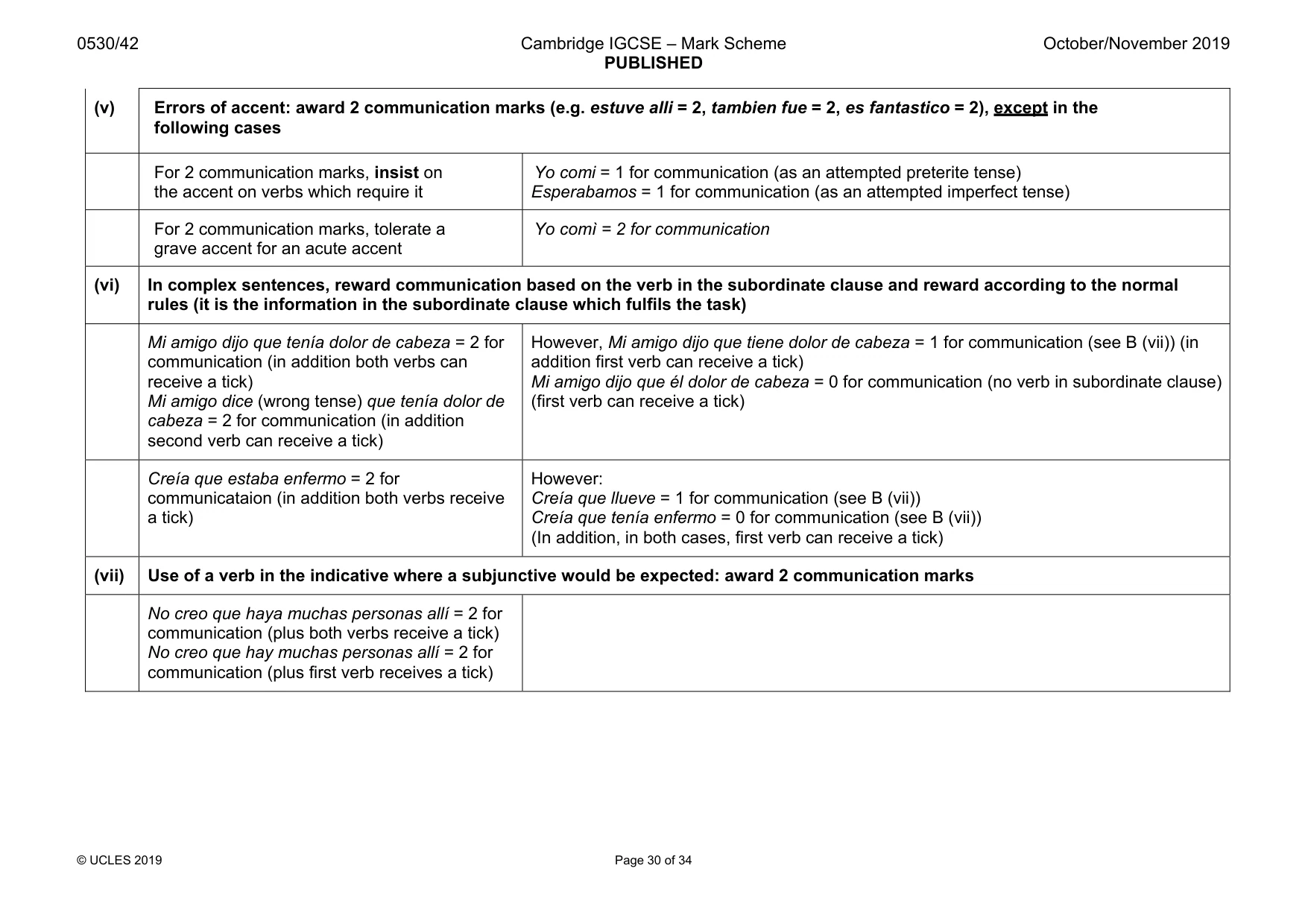 Mark scheme, page 30 of 34