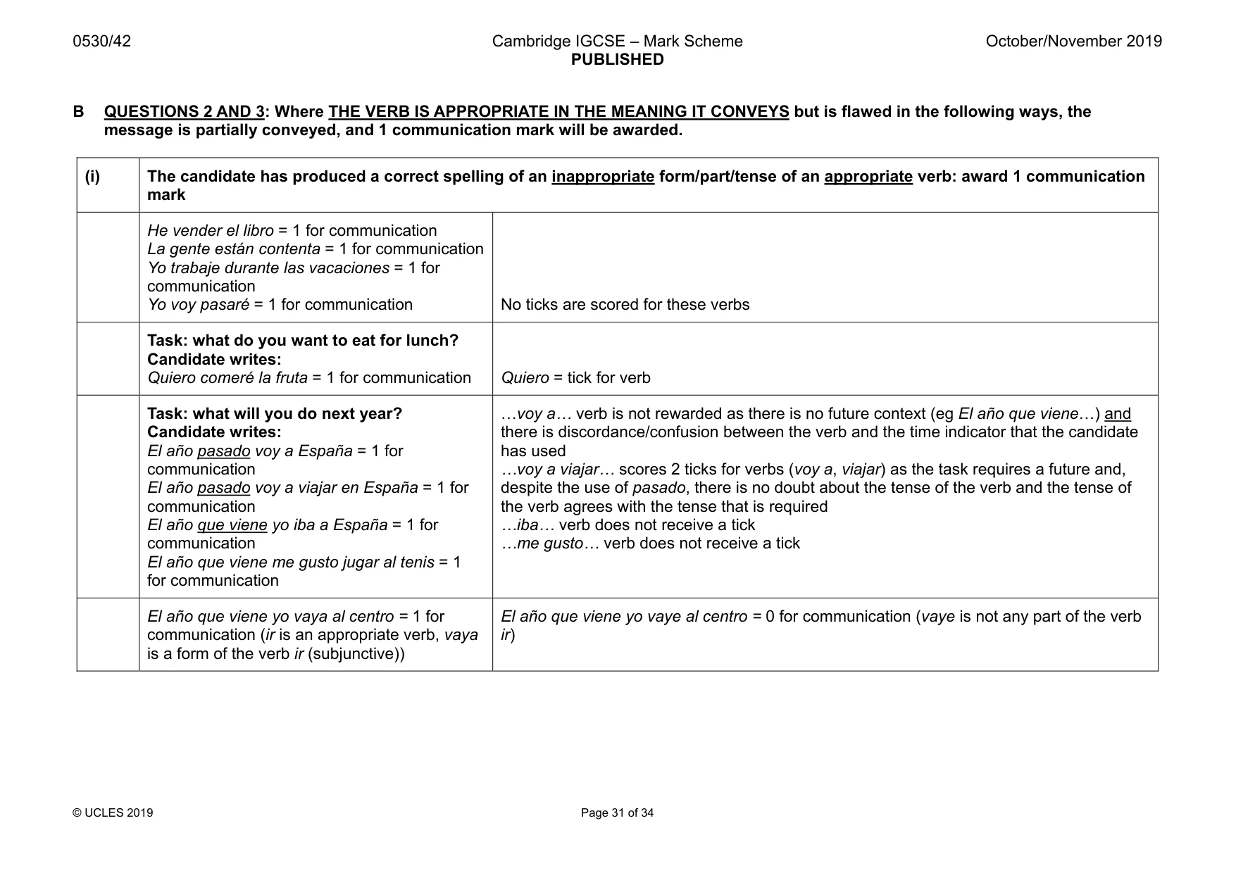 Mark scheme, page 31 of 34