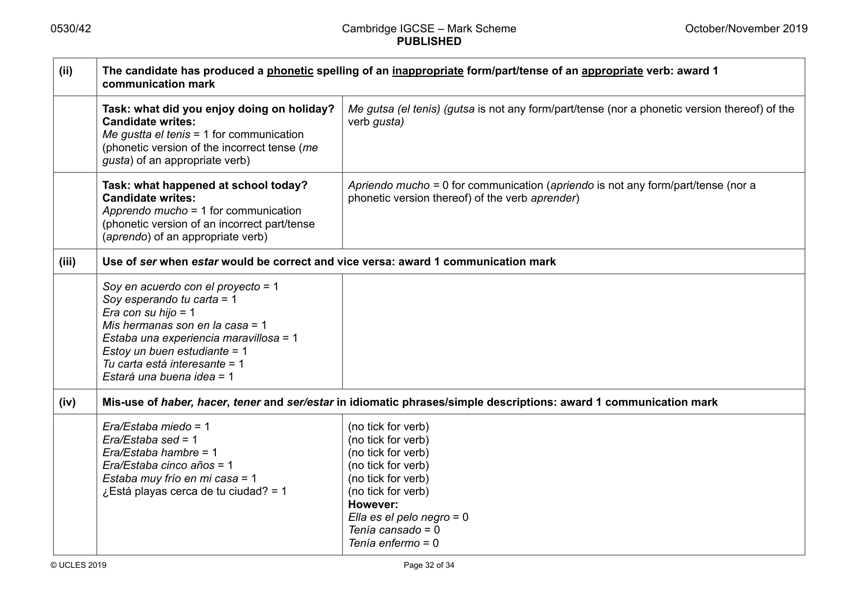 Mark scheme, page 32 of 34