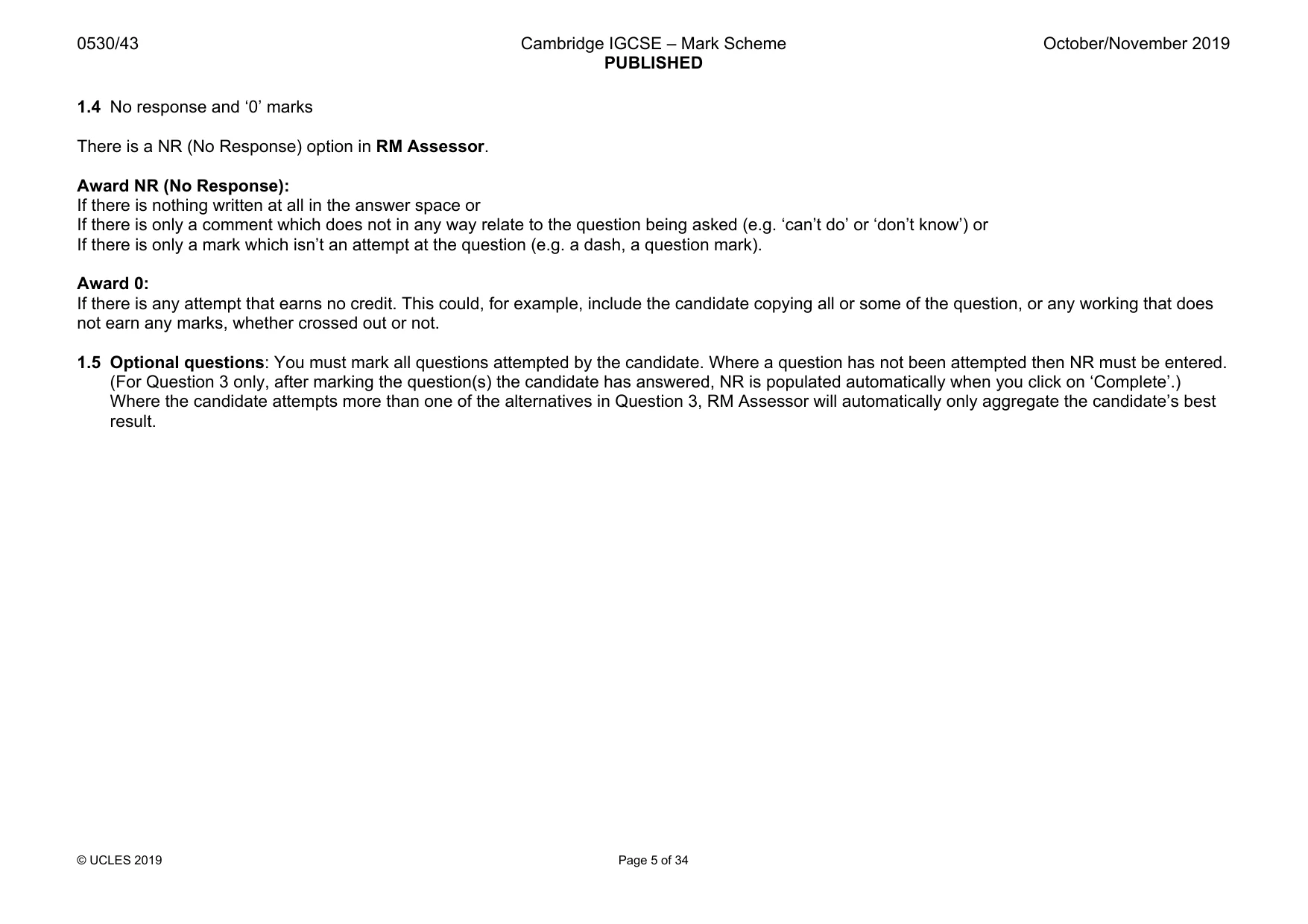 Mark scheme, page 5 of 34