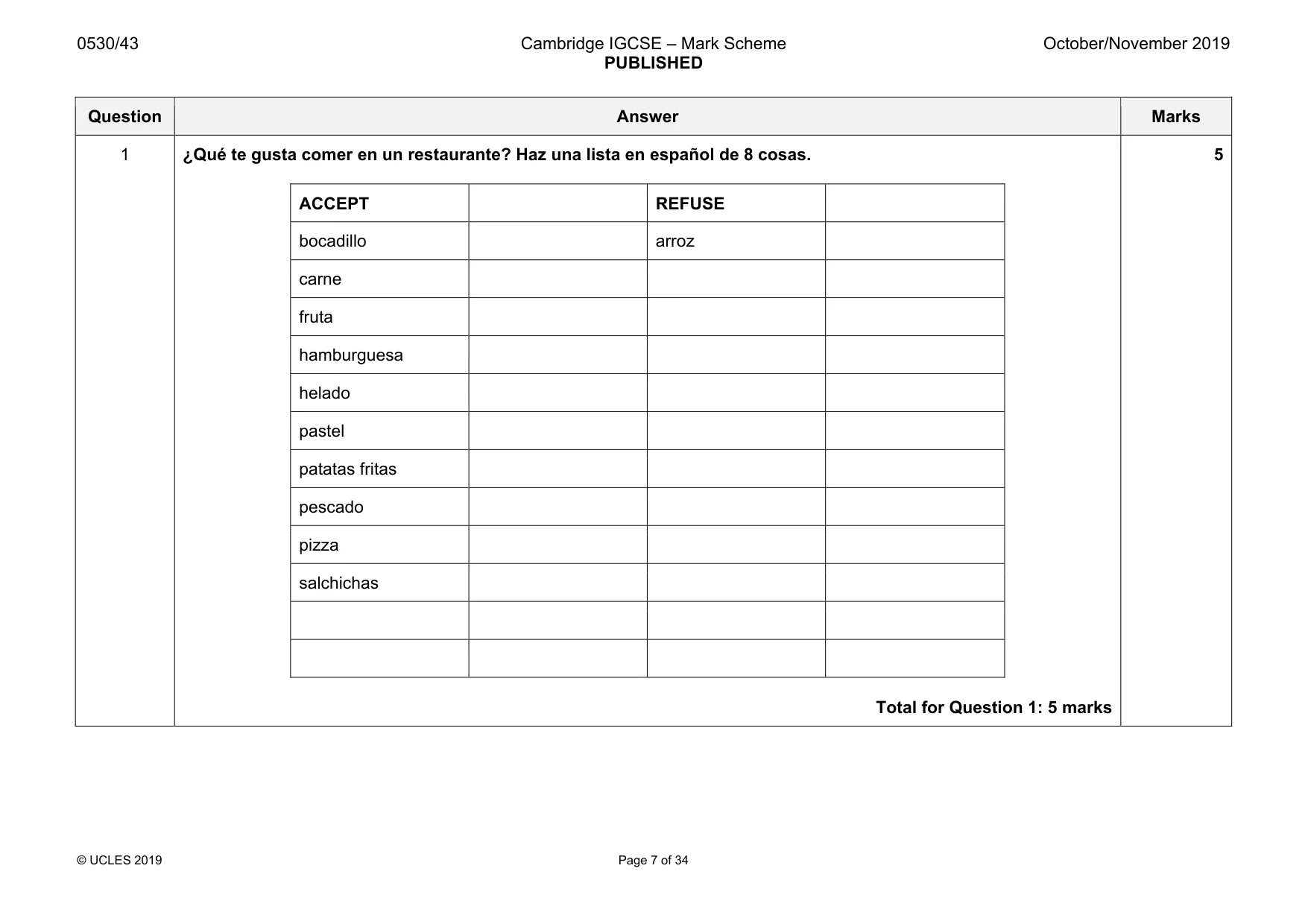 Mark scheme, page 7 of 34