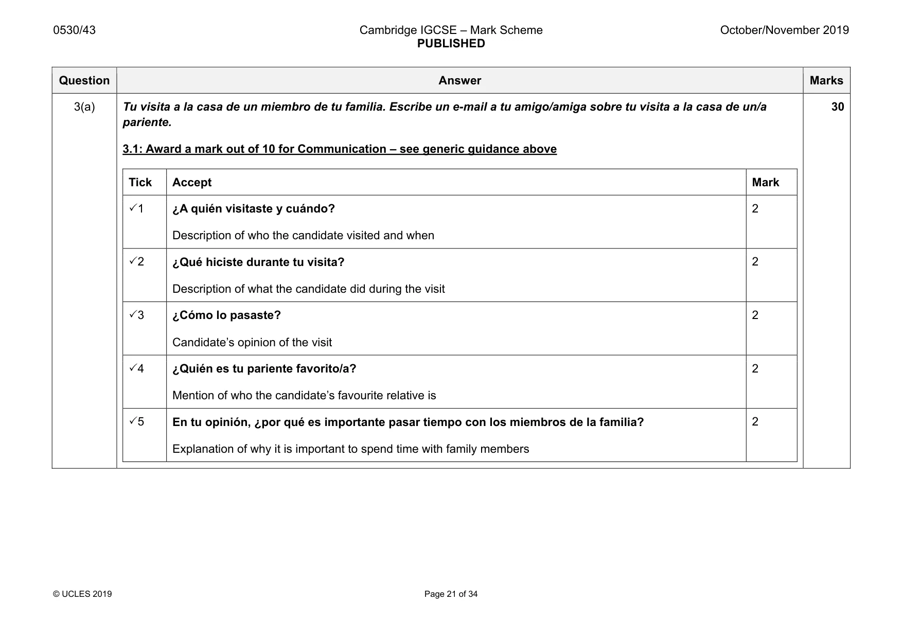 Mark scheme, page 21 of 34