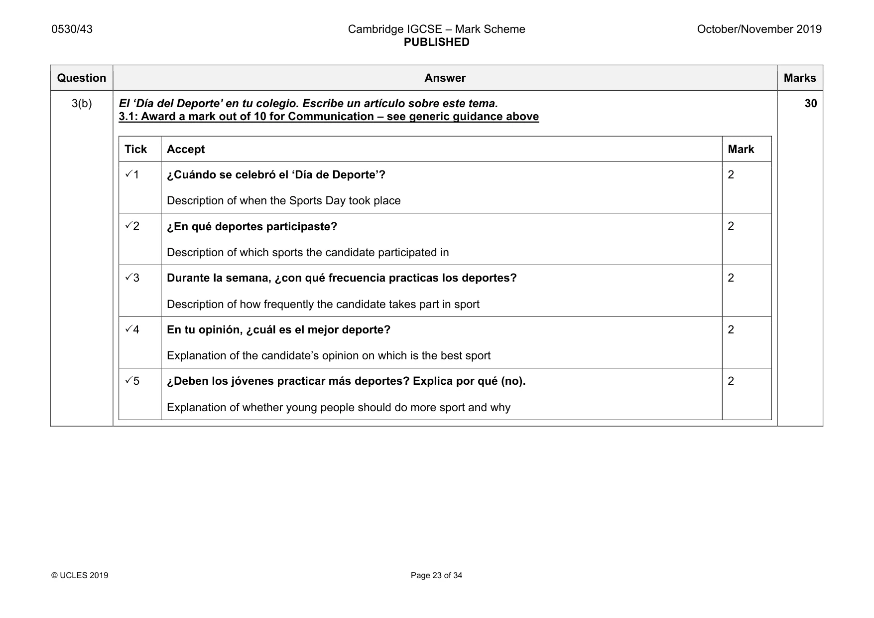 Mark scheme, page 23 of 34
