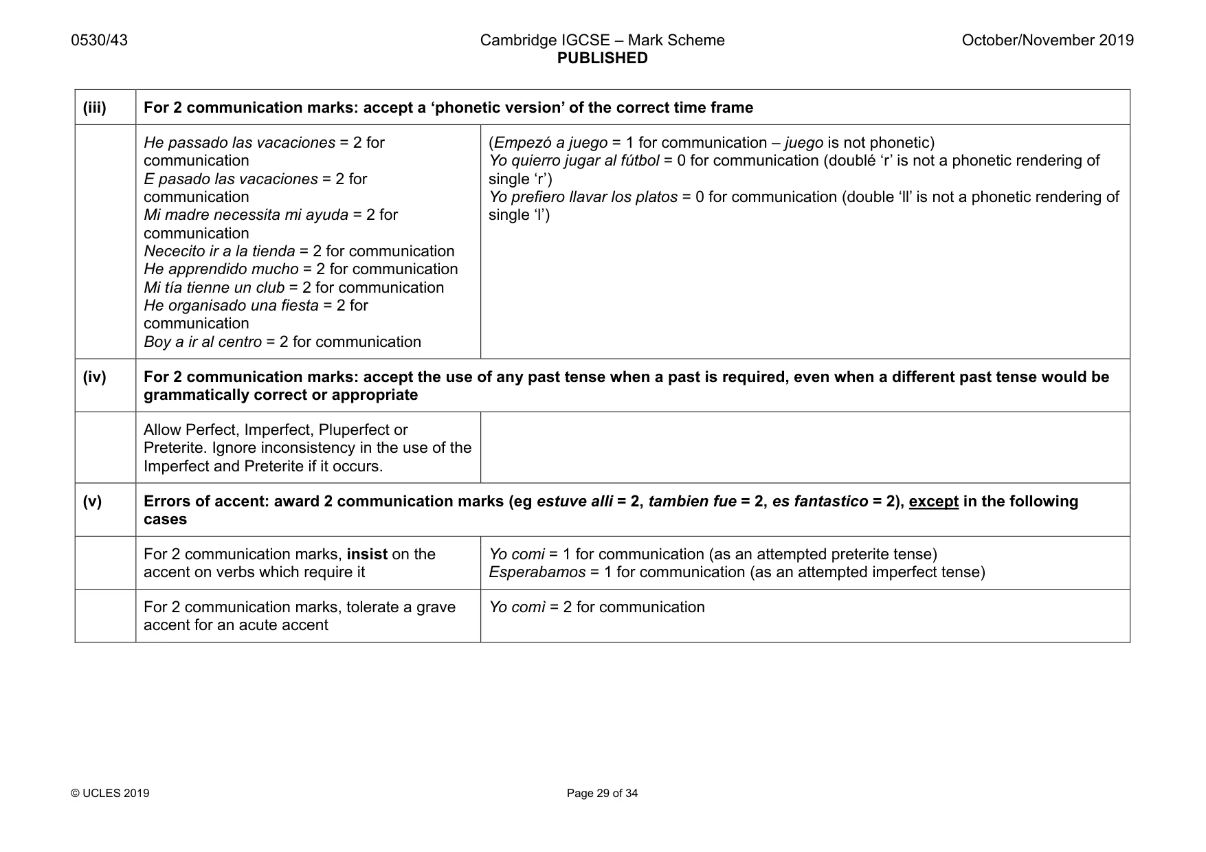 Mark scheme, page 29 of 34