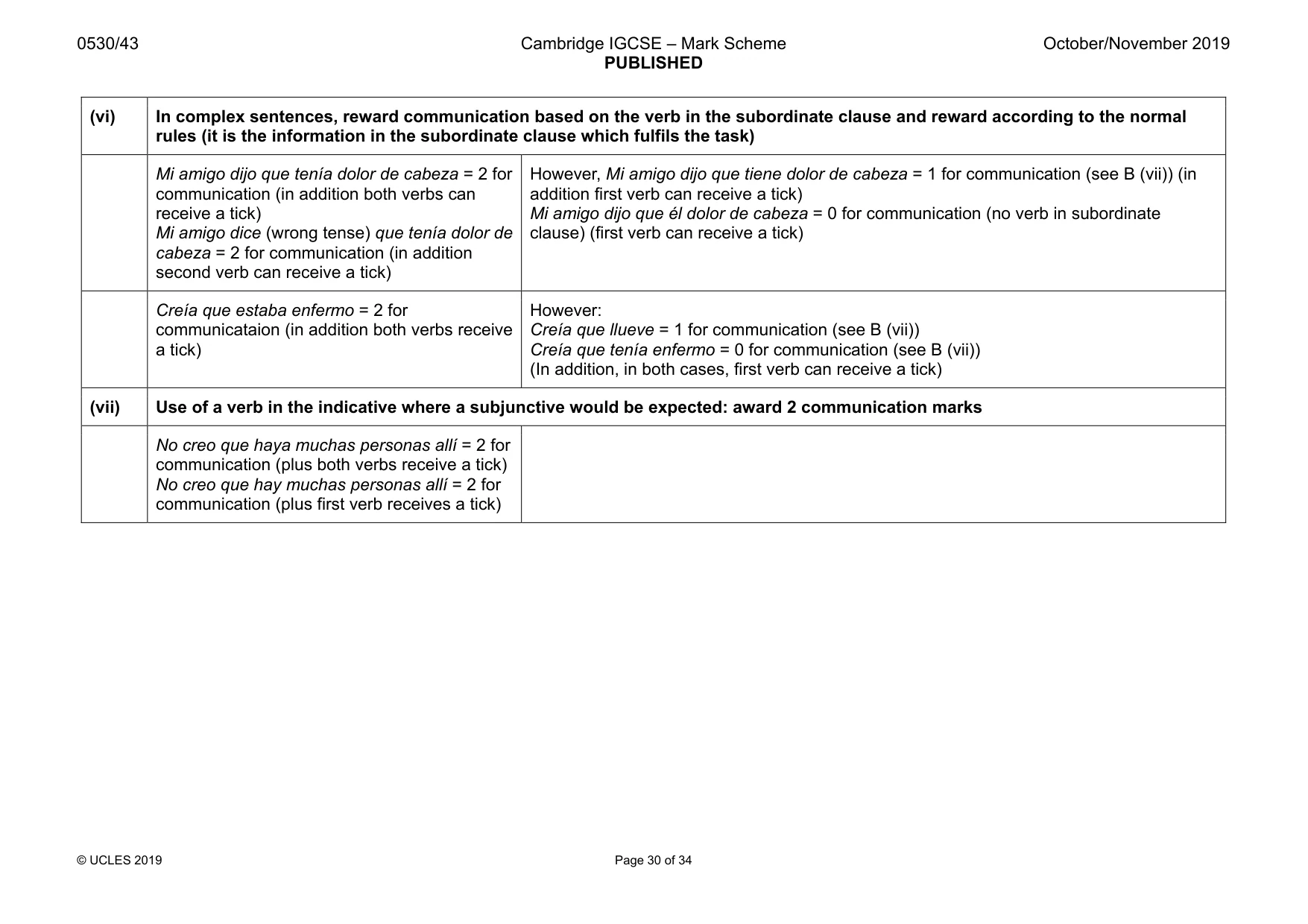 Mark scheme, page 30 of 34