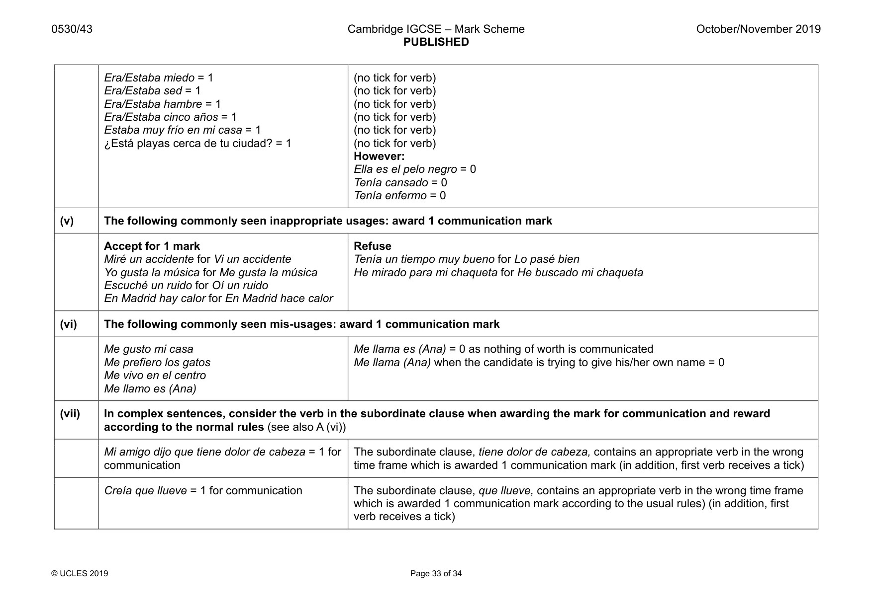 Mark scheme, page 33 of 34