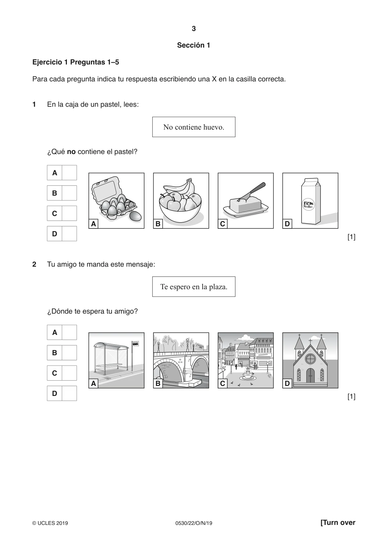 Cambridge IGCSE Spanish - Foreign Language 0530 2019 Oct/Nov Paper 2 · Variant 2 question paper, page 3 of 16