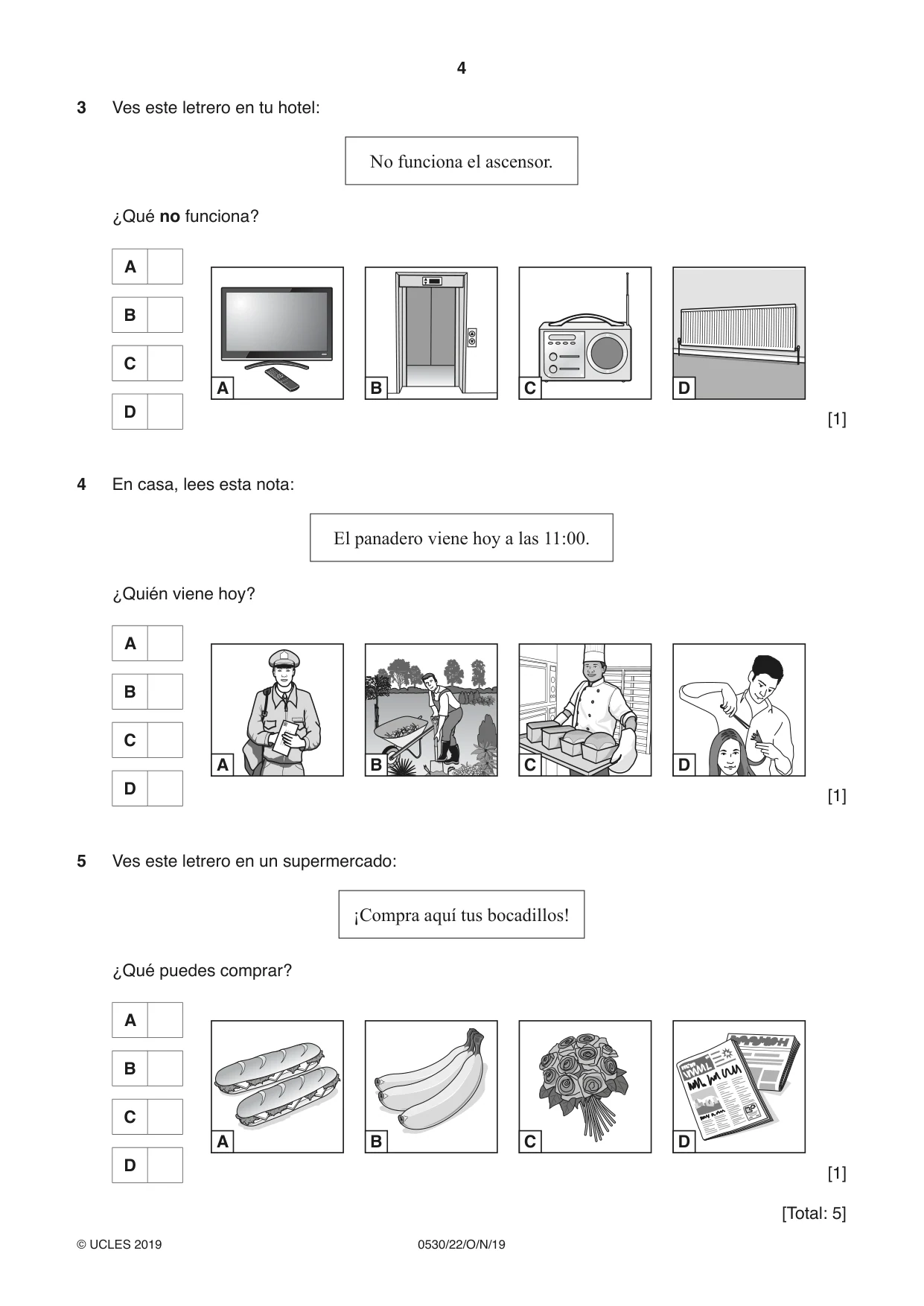Cambridge IGCSE Spanish - Foreign Language 0530 2019 Oct/Nov Paper 2 · Variant 2 question paper, page 4 of 16
