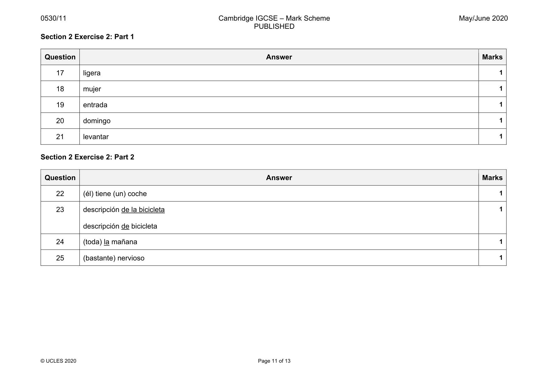 Mark scheme, page 11 of 13