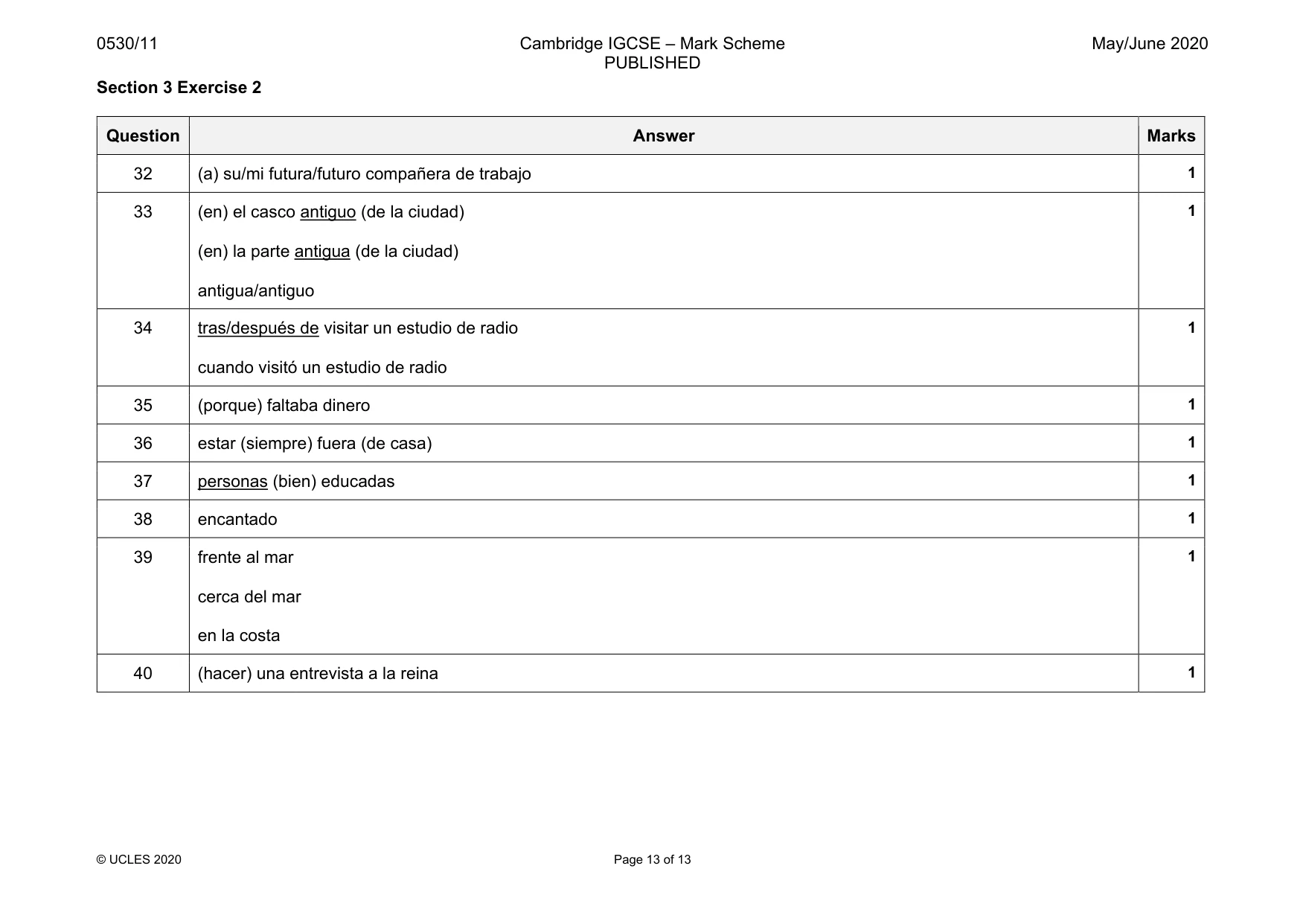 Mark scheme, page 13 of 13