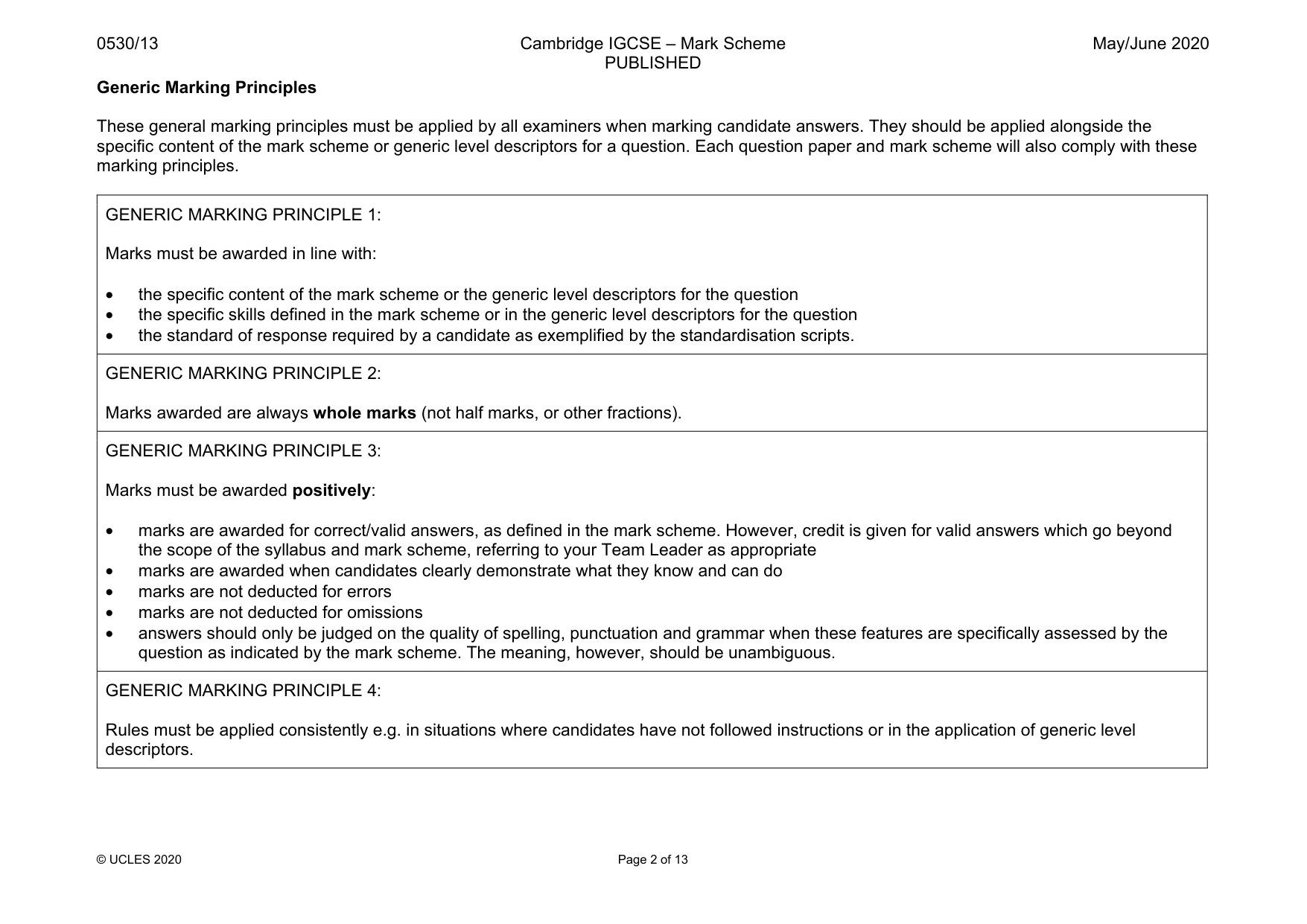 Mark scheme, page 2 of 13