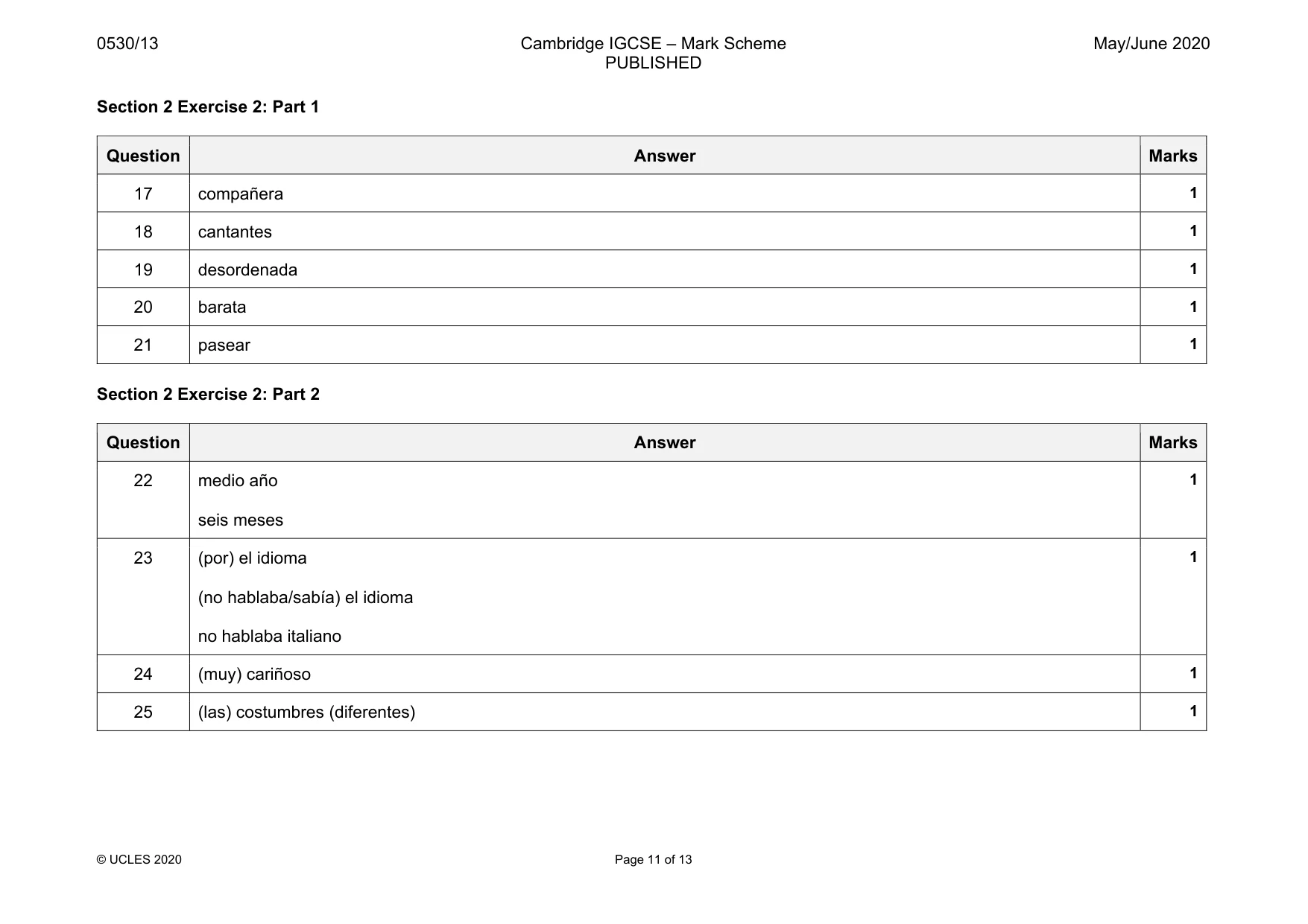 Mark scheme, page 11 of 13