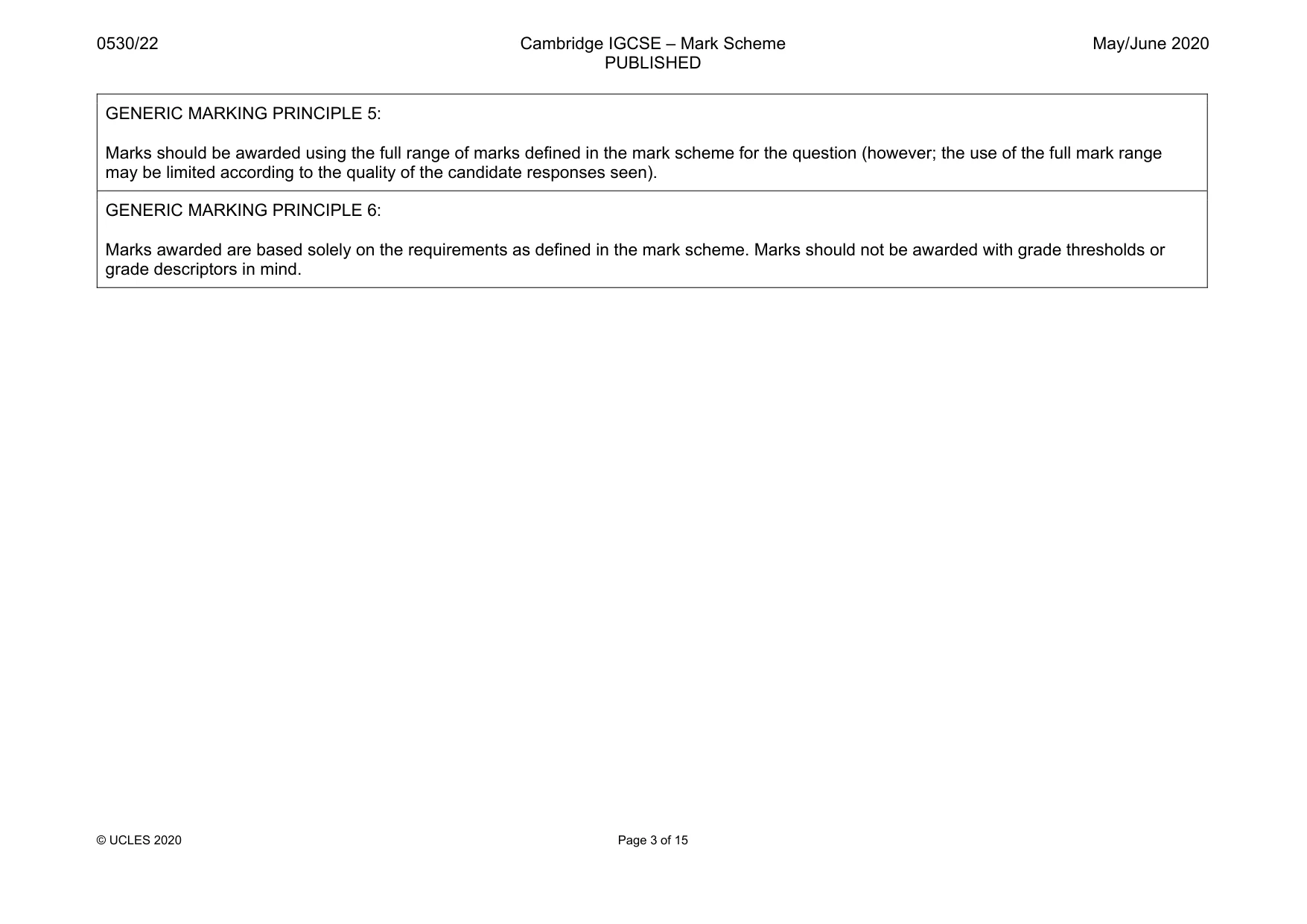 Mark scheme, page 3 of 15
