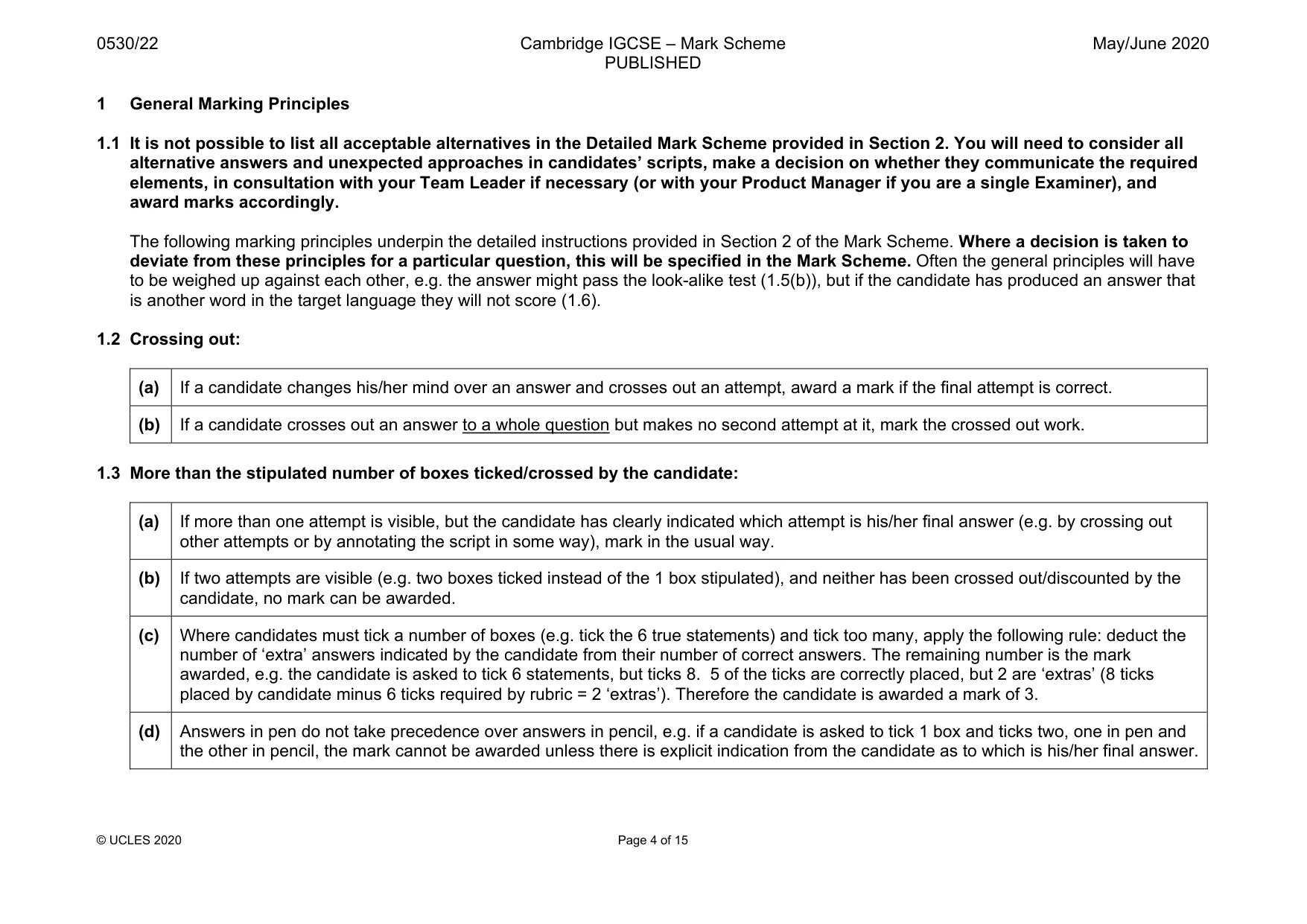 Mark scheme, page 4 of 15