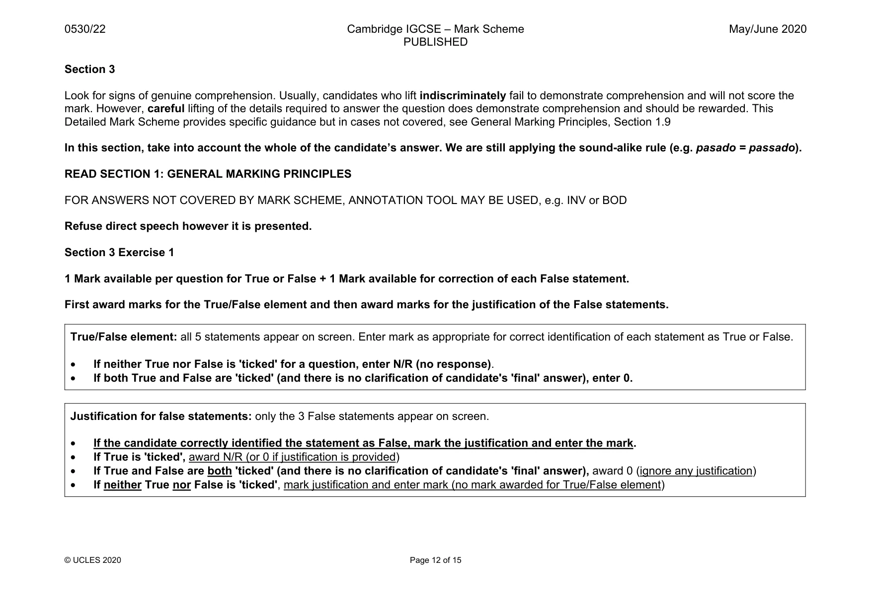 Mark scheme, page 12 of 15