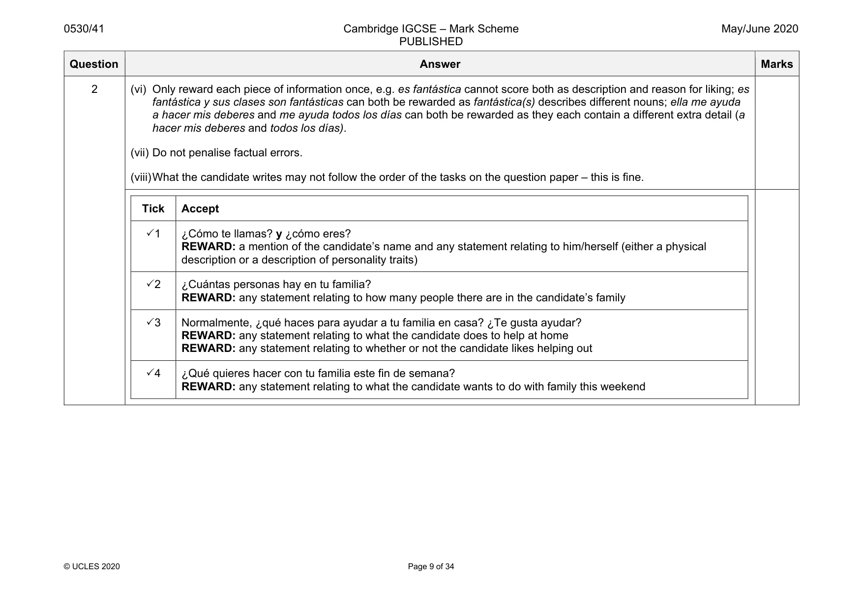 Mark scheme, page 9 of 34