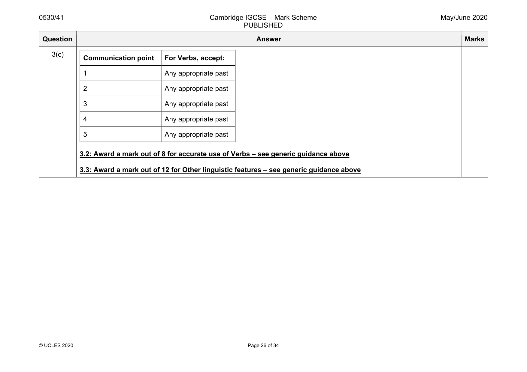 Mark scheme, page 26 of 34