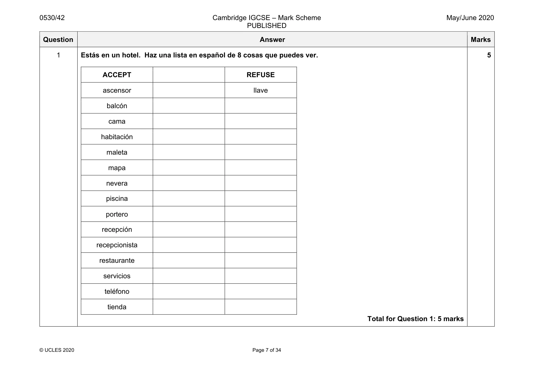Mark scheme, page 7 of 34