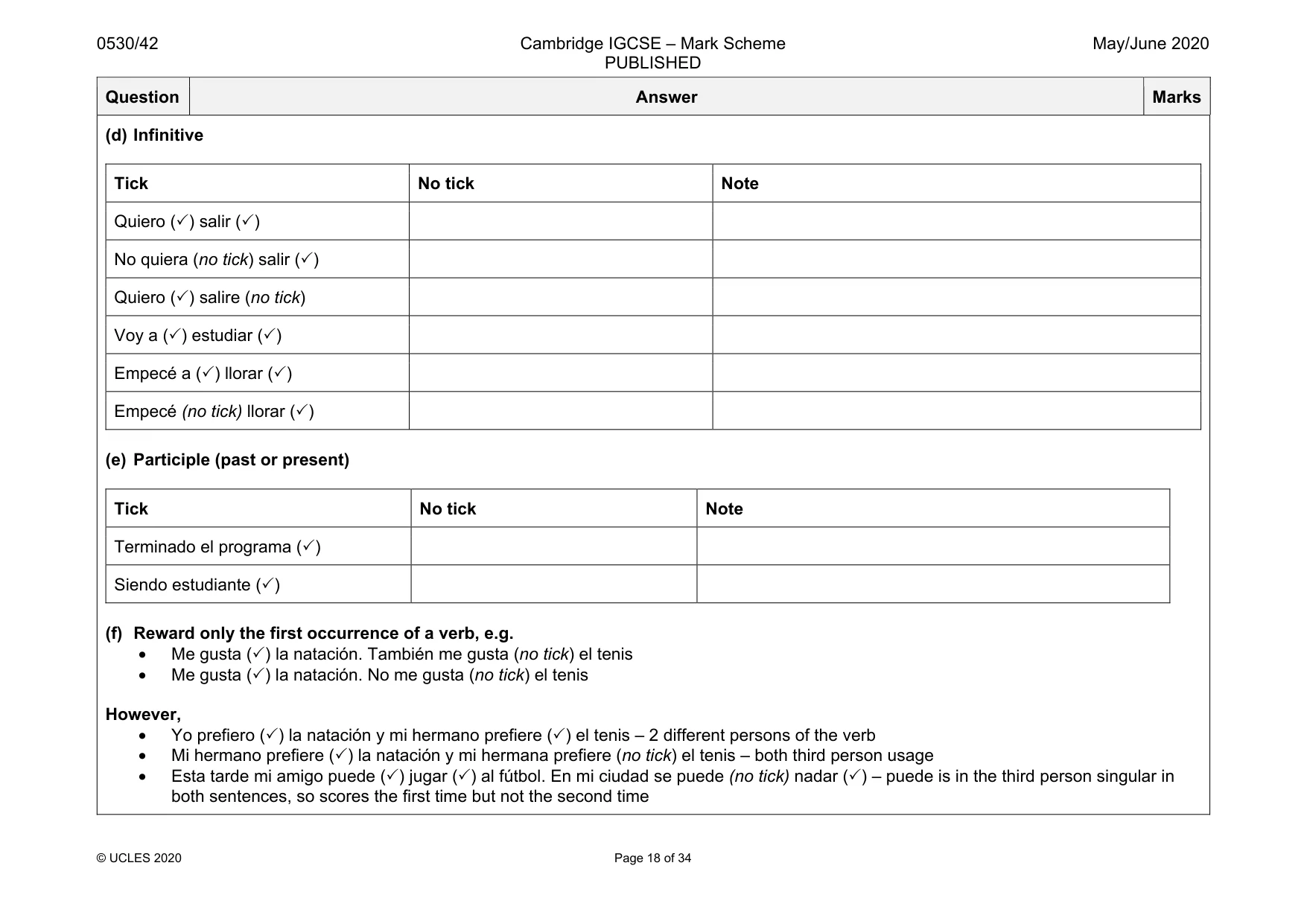 Mark scheme, page 18 of 34