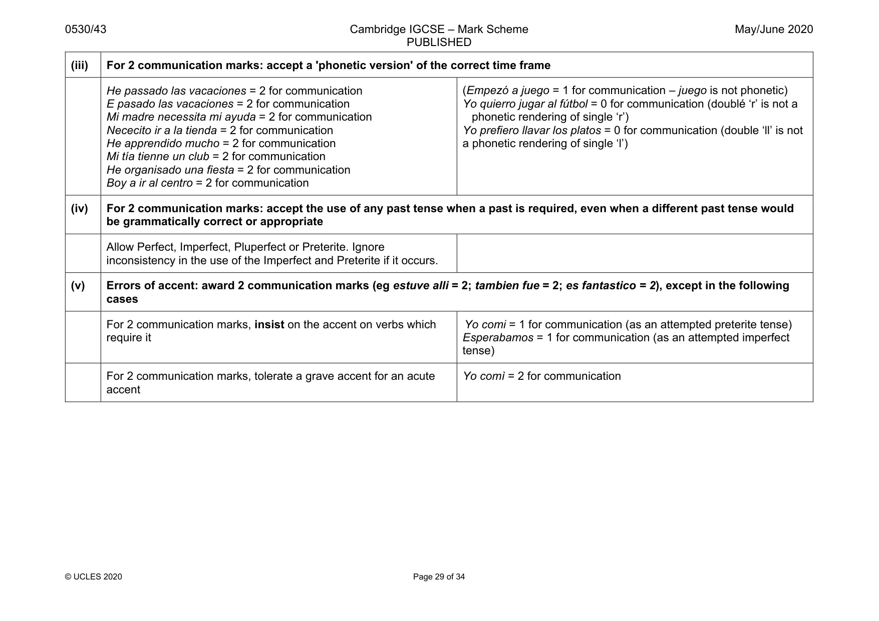Mark scheme, page 29 of 34