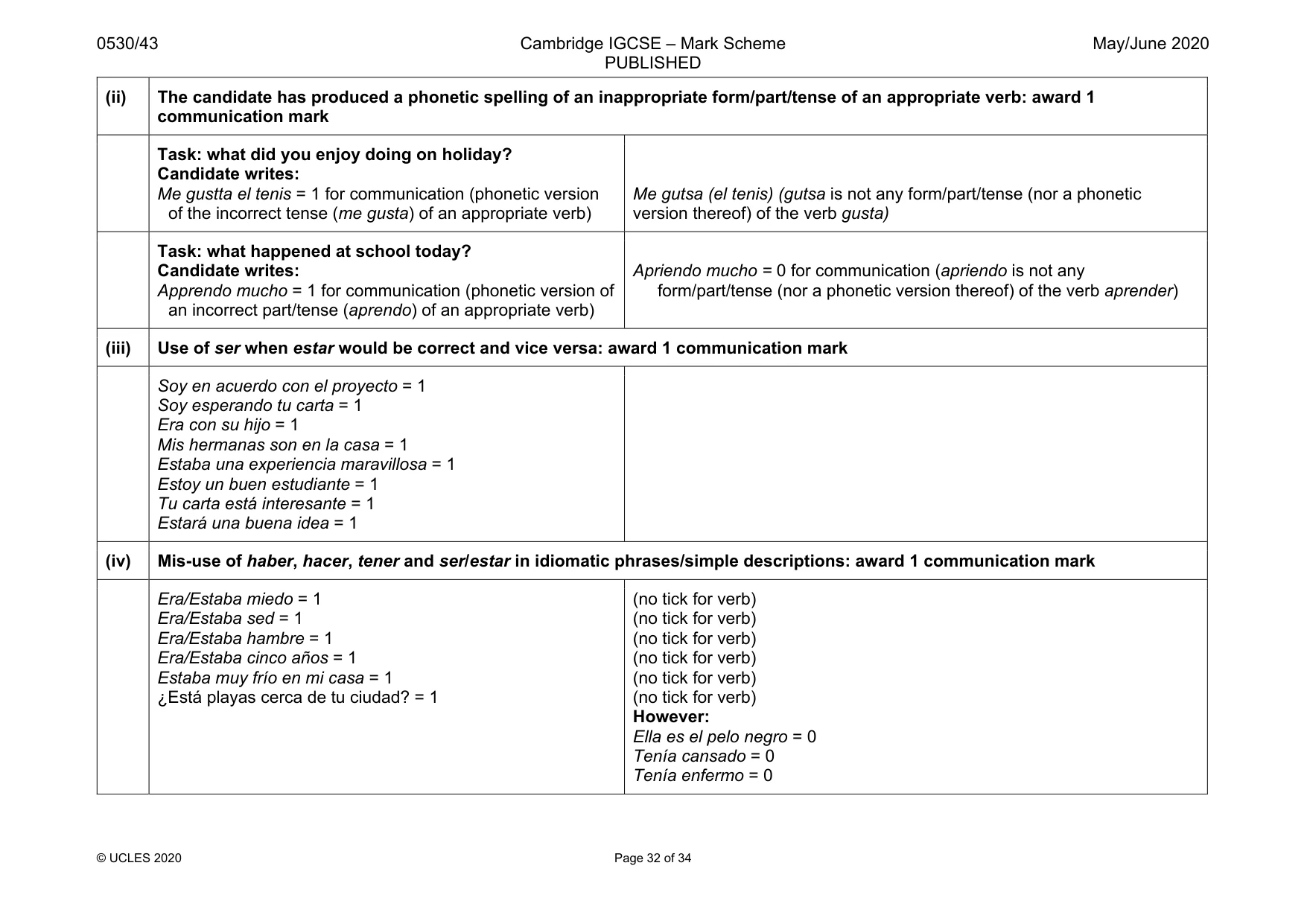 Mark scheme, page 32 of 34