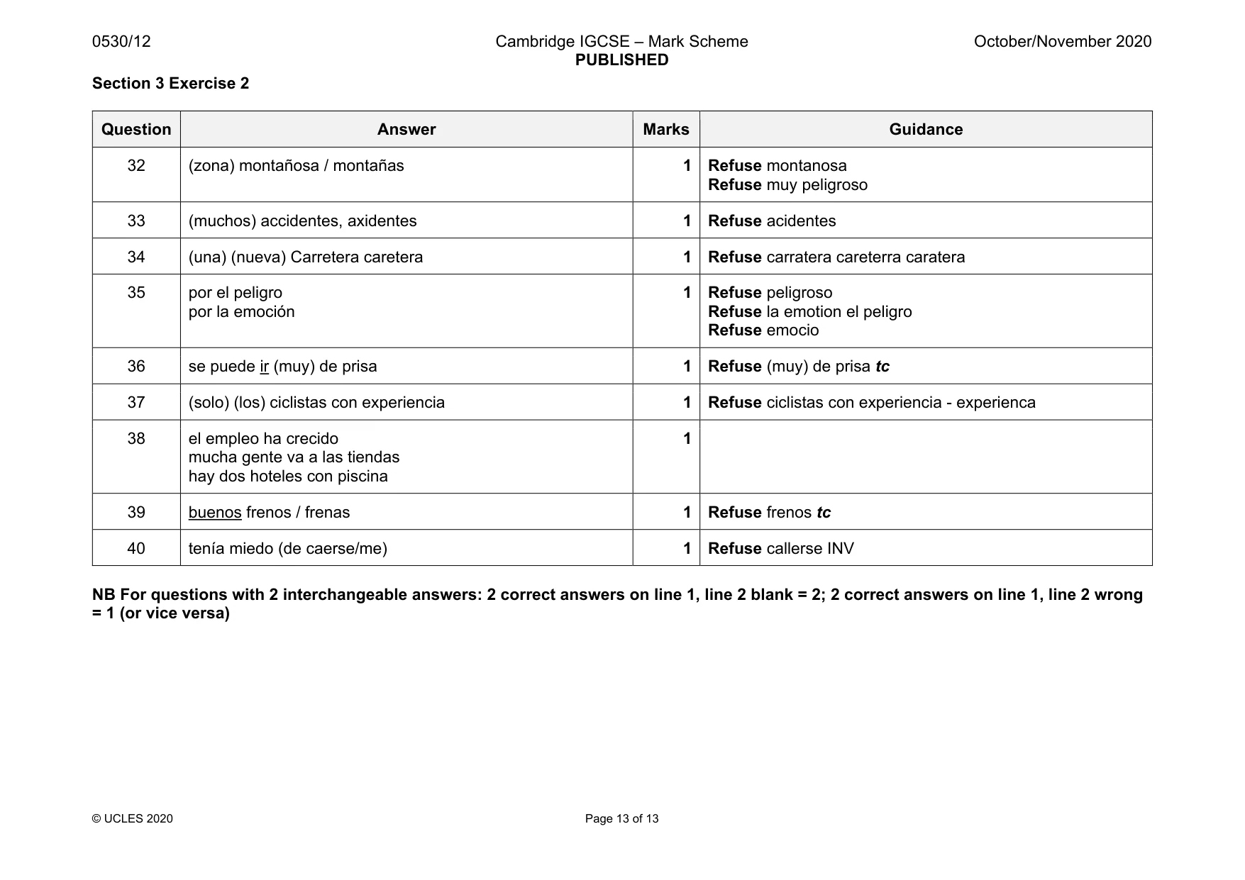 Mark scheme, page 13 of 13