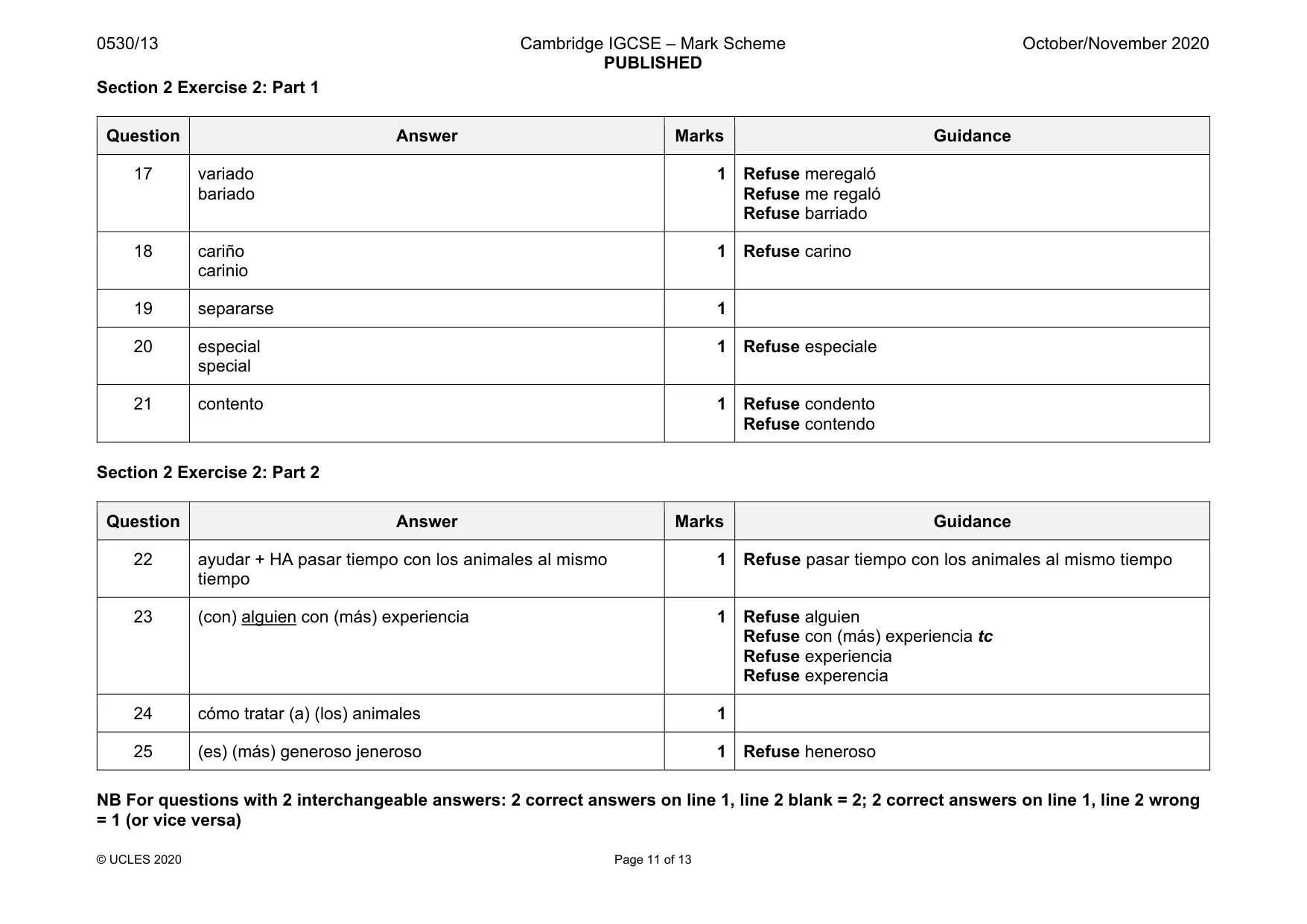 Mark scheme, page 11 of 13