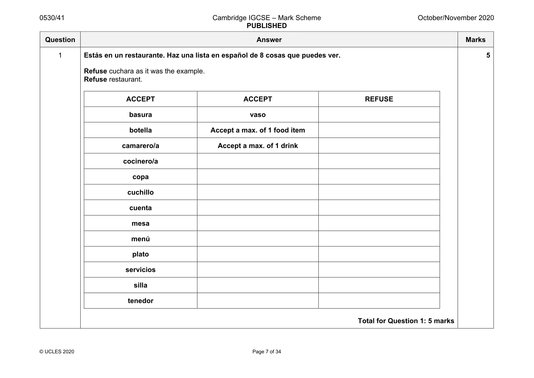 Mark scheme, page 7 of 34