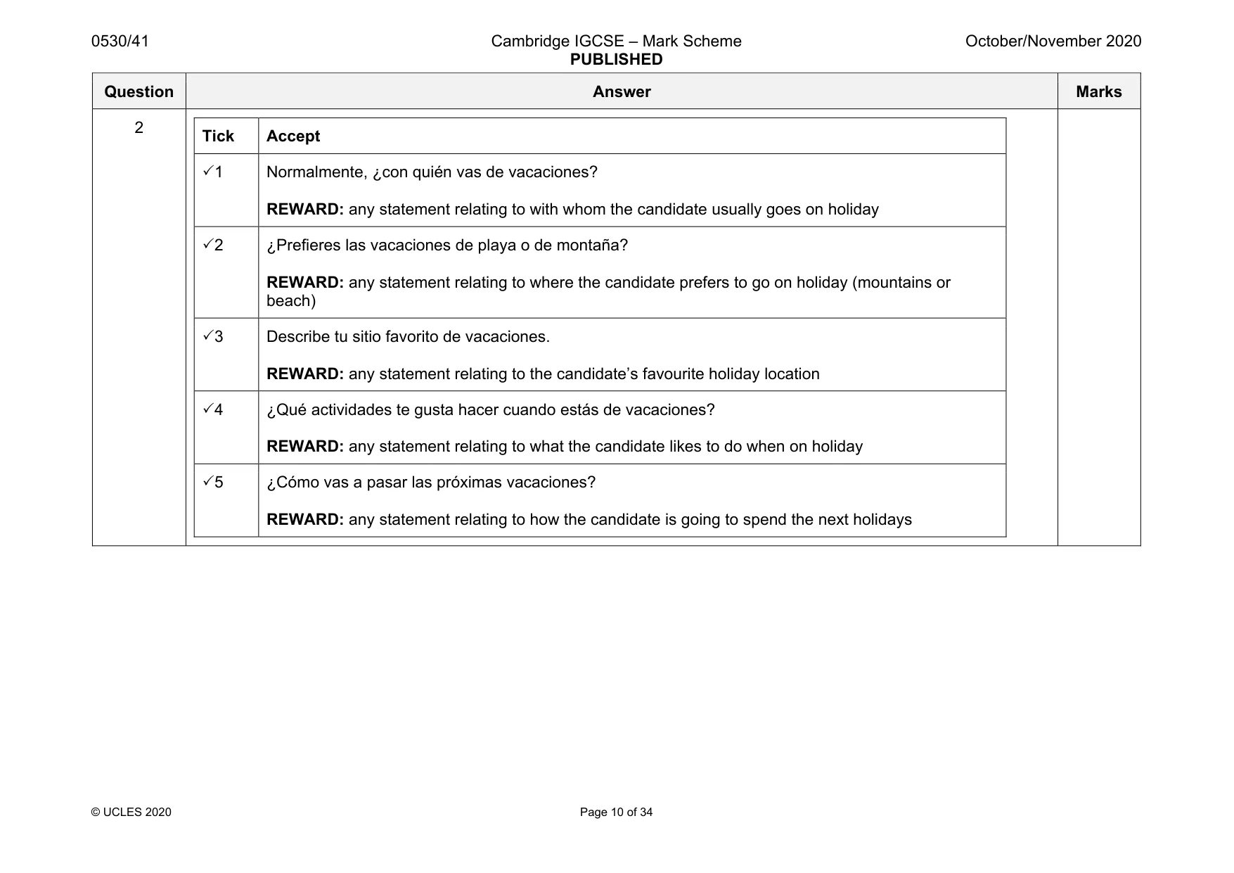 Mark scheme, page 10 of 34
