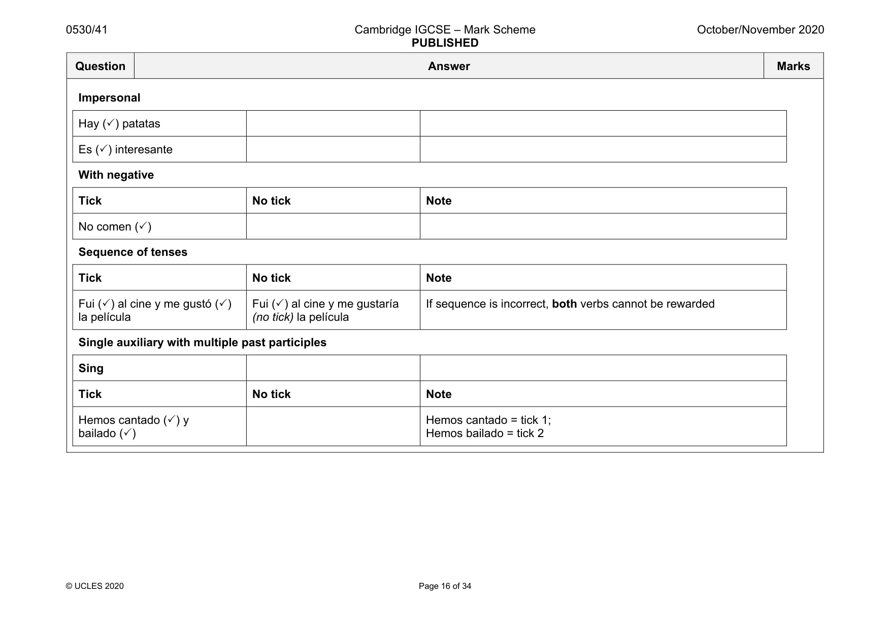 Mark scheme, page 16 of 34