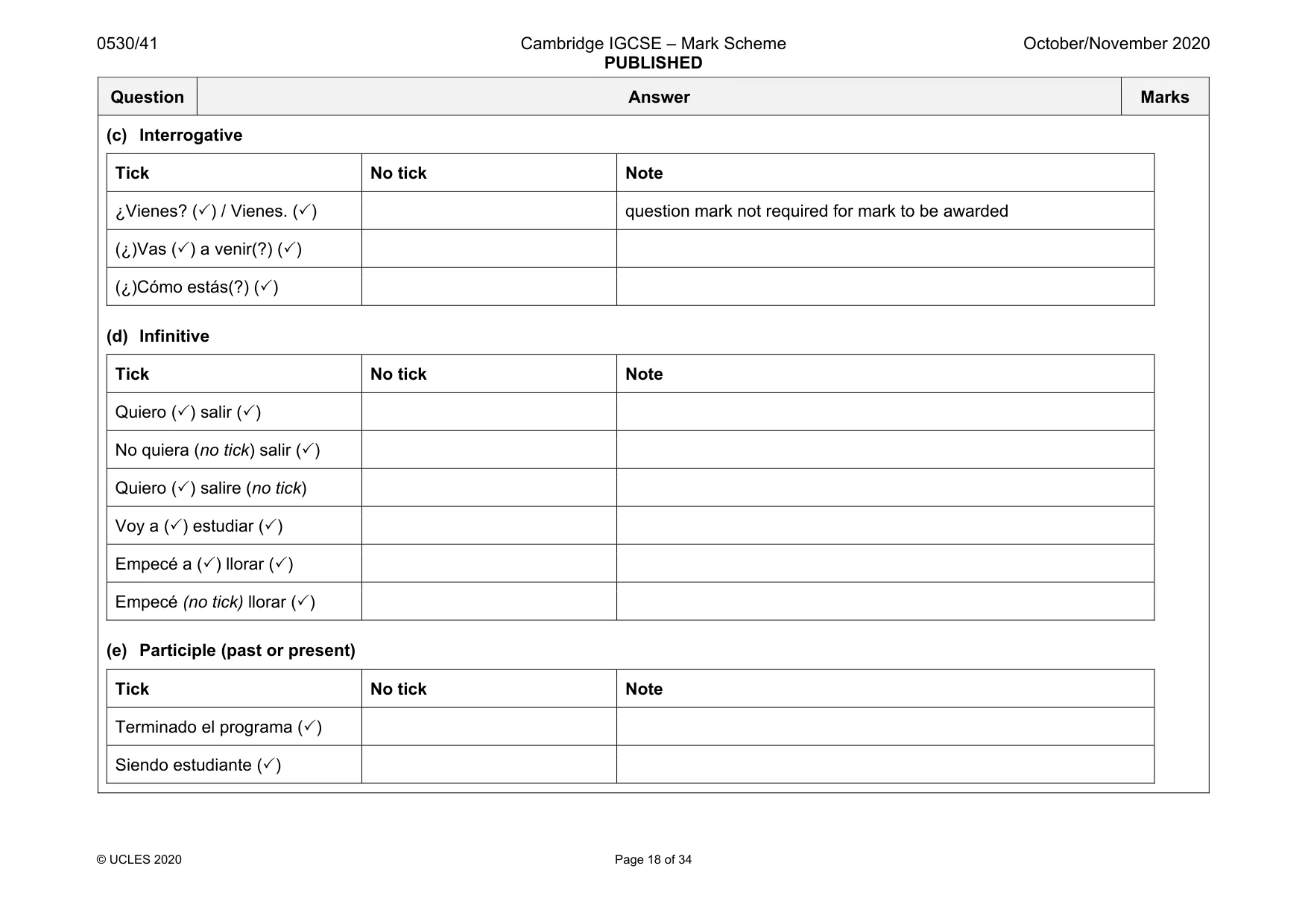 Mark scheme, page 18 of 34