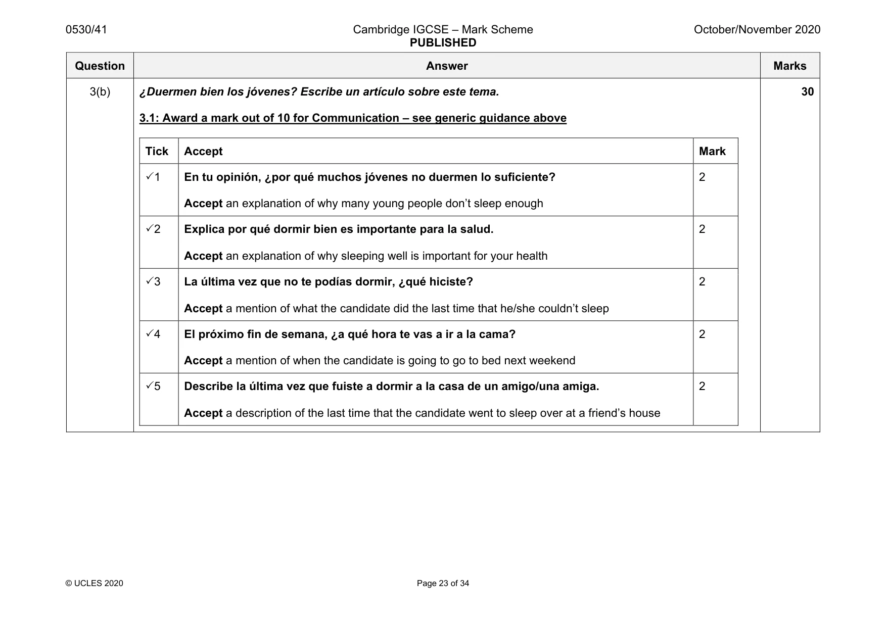 Mark scheme, page 23 of 34