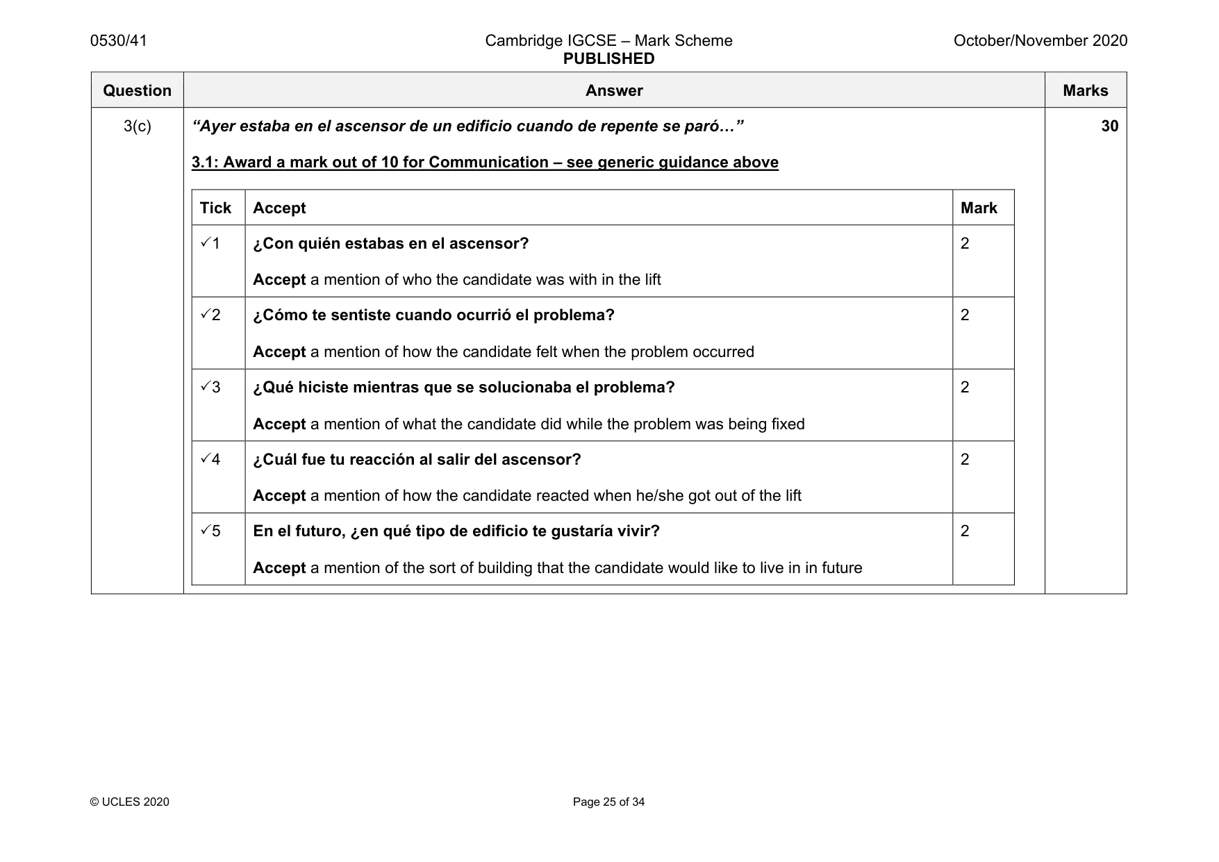 Mark scheme, page 25 of 34
