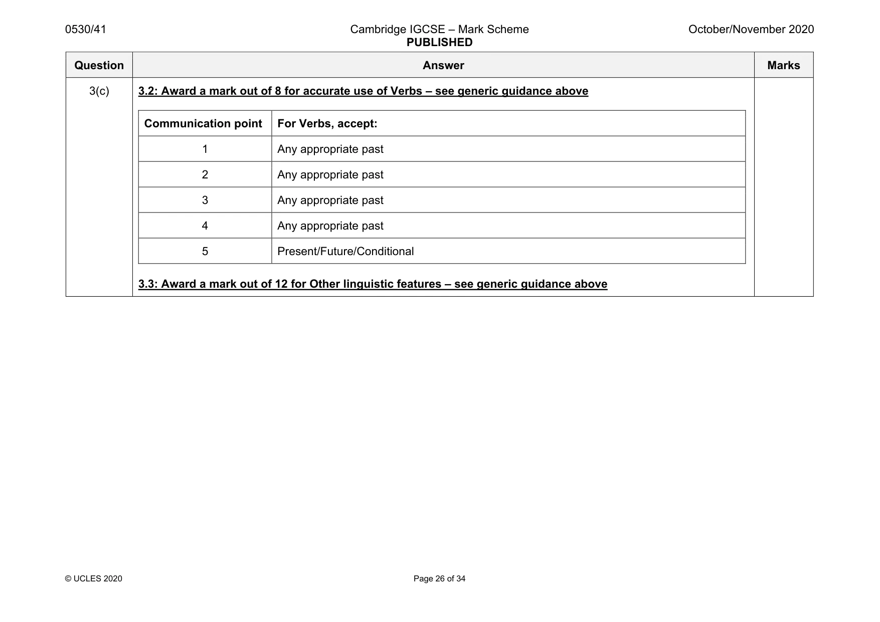 Mark scheme, page 26 of 34