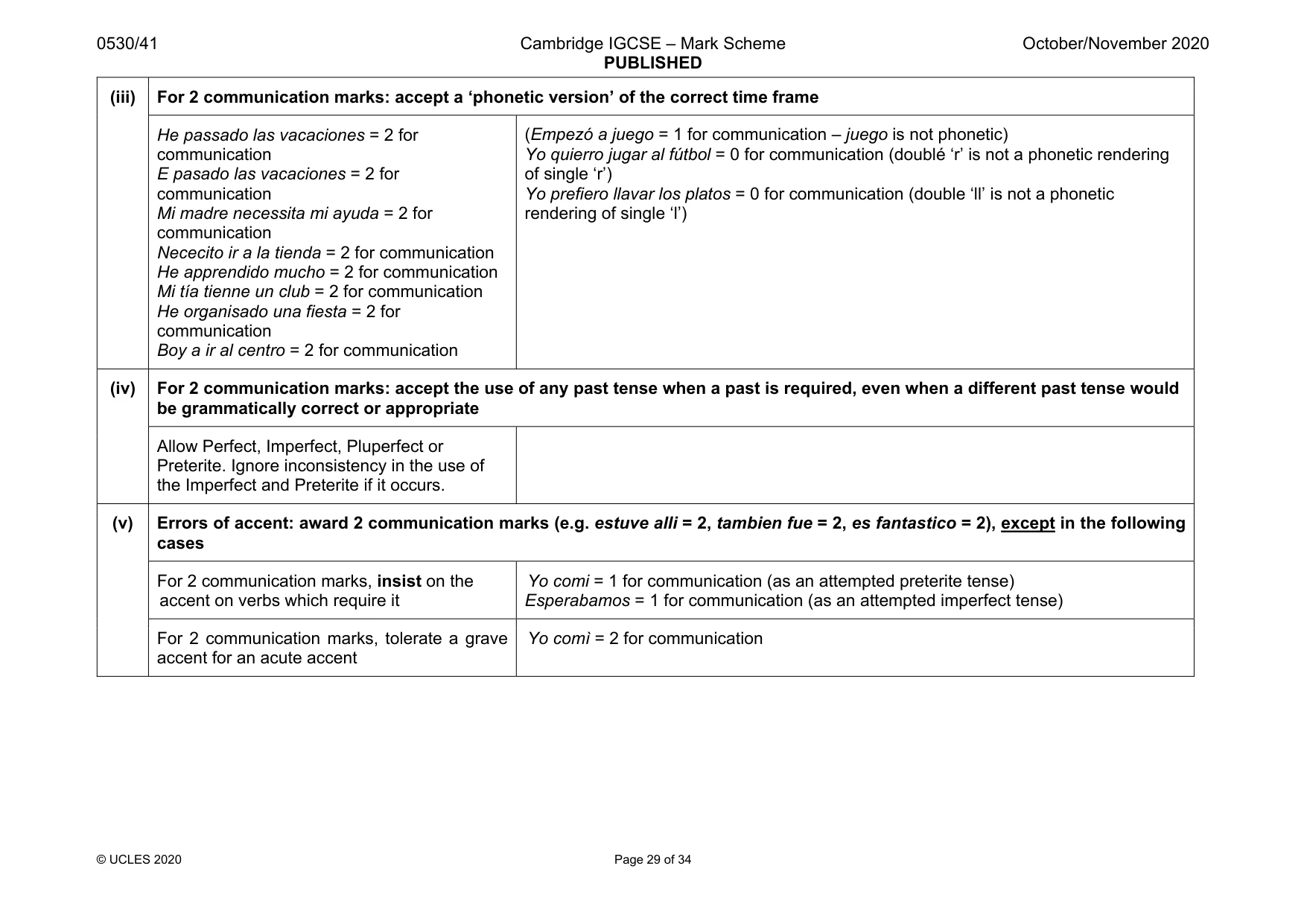 Mark scheme, page 29 of 34